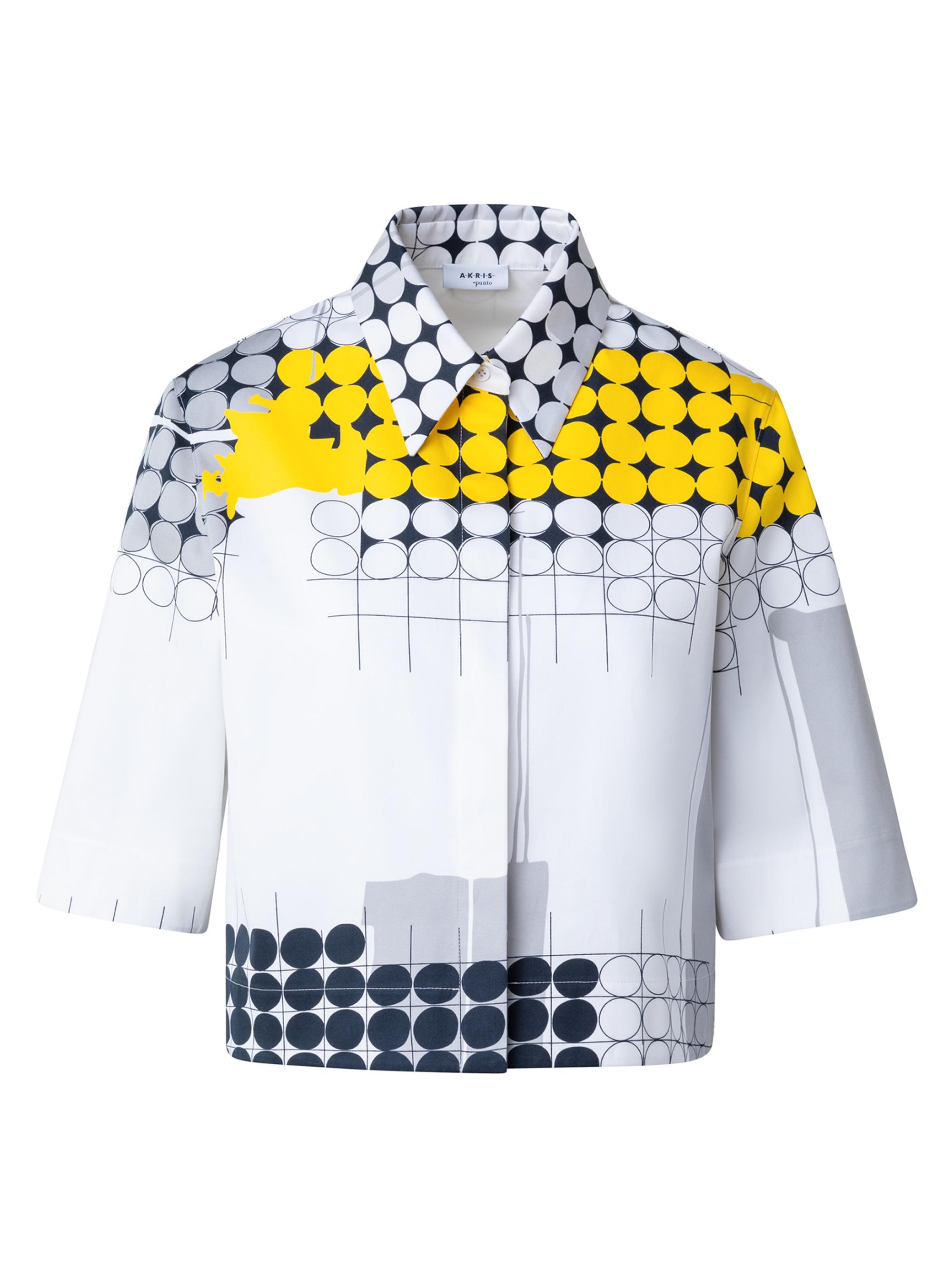 Akris punto Women's Geometric Gabardine Blouse - Cream Yellow