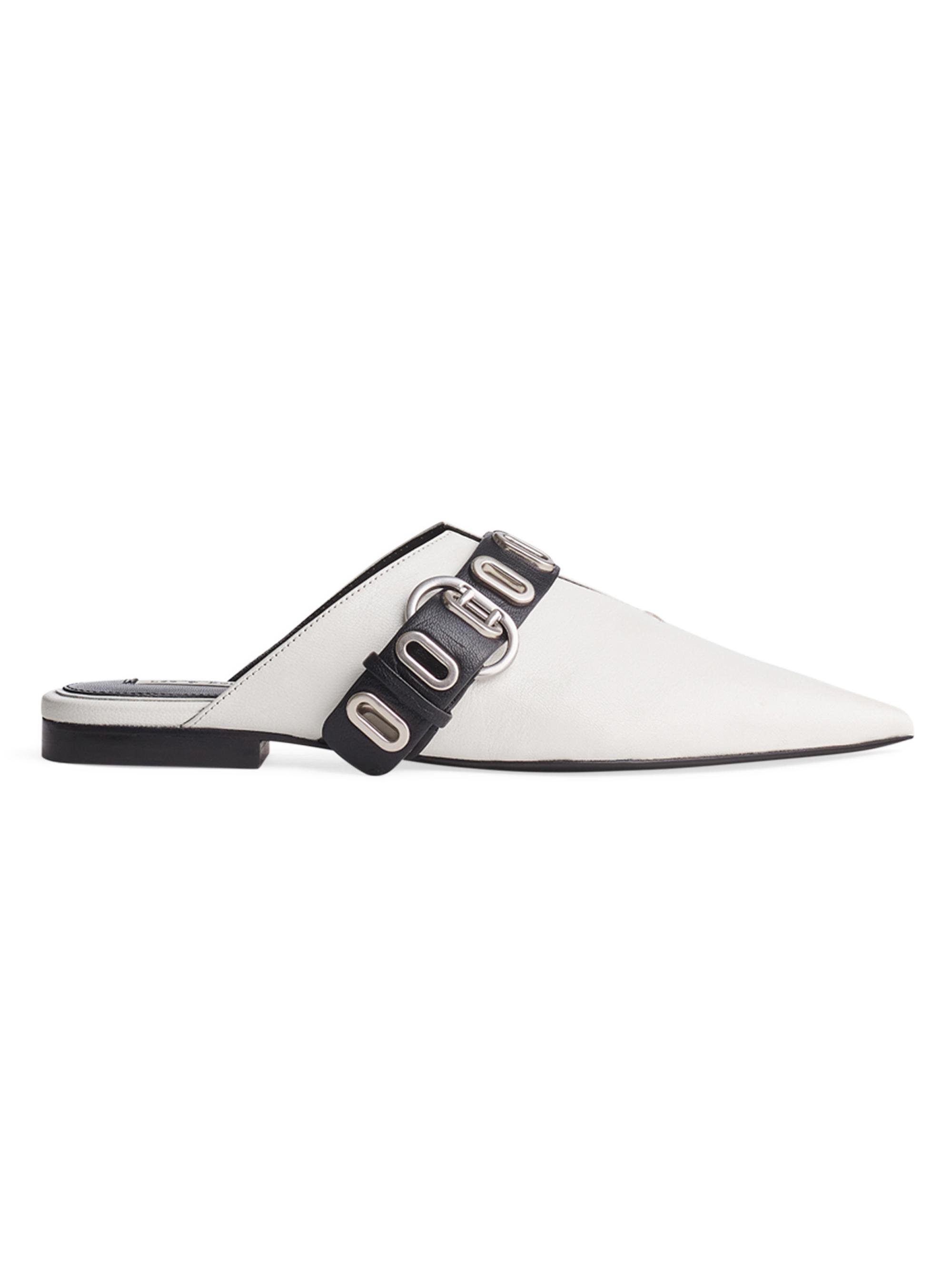 rag & bone Women's Victory Leather Slides - Bright White  Sandals