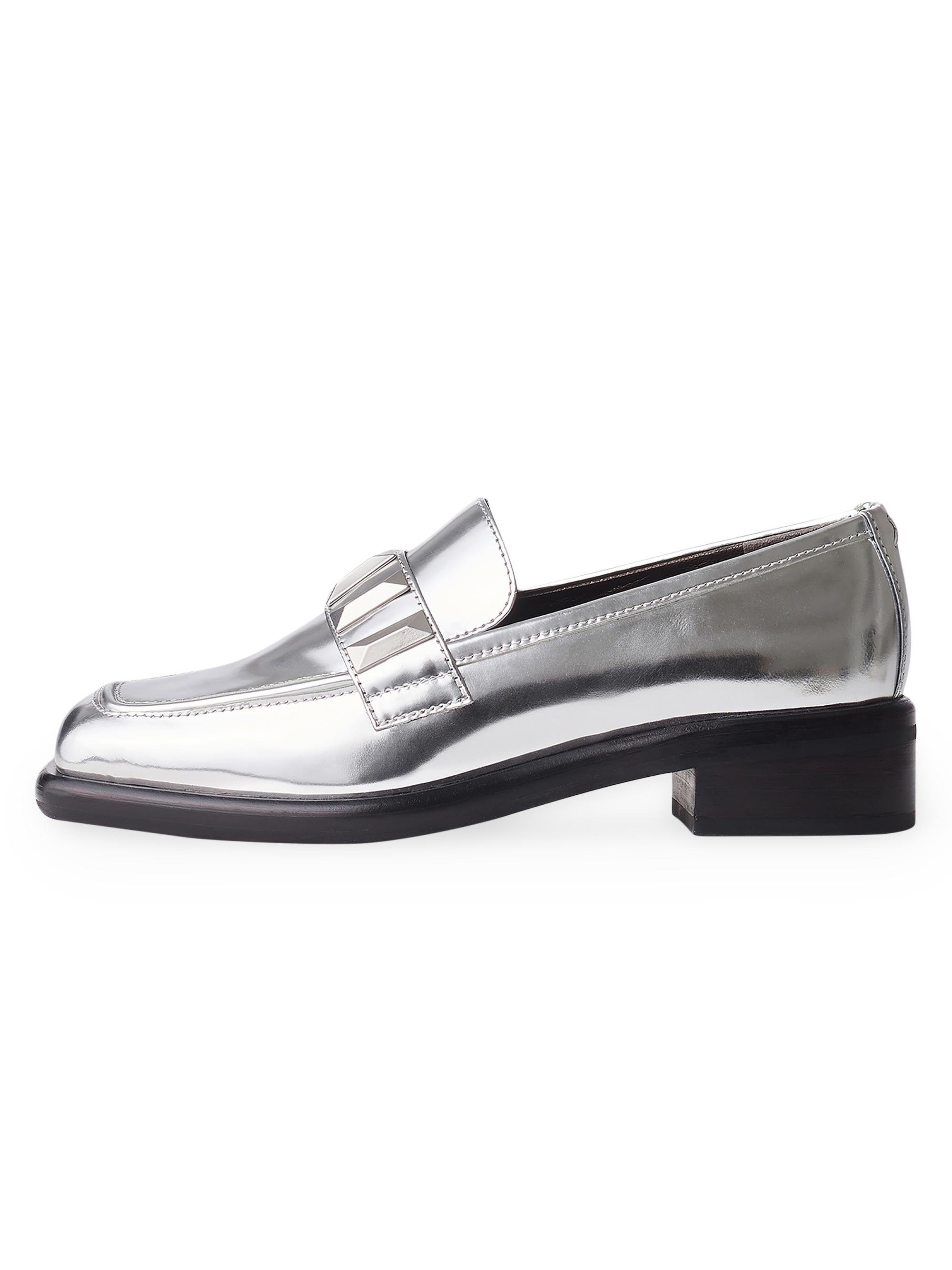 rag & bone Women's Maxwell Leather Loafers - Silver