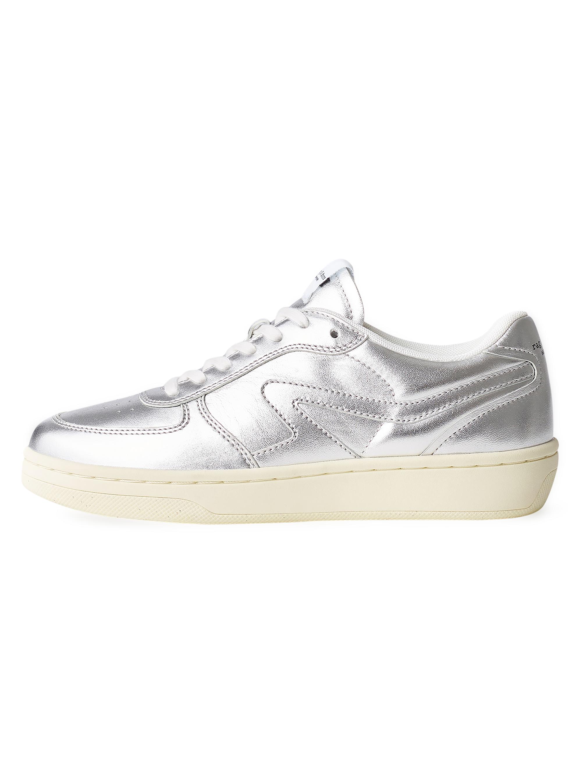 rag & bone Women's Retro Court Leather Sneakers - Silver