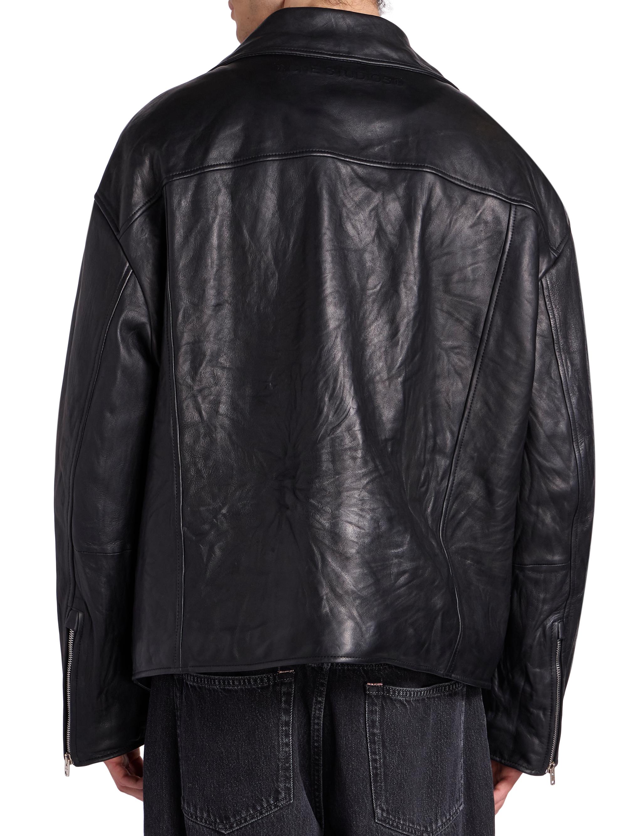 Acne Studios Distressed Leather Biker Jacket | Saks Fifth Avenue