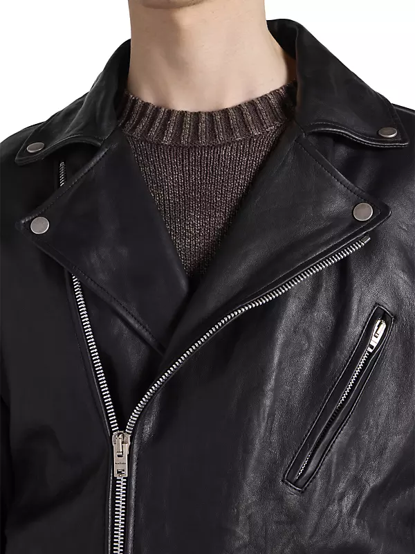 Shop Acne Studios Distressed Leather Biker Jacket | Saks Shop Acne Studios Distressed Leather Biker Jacket | Saks