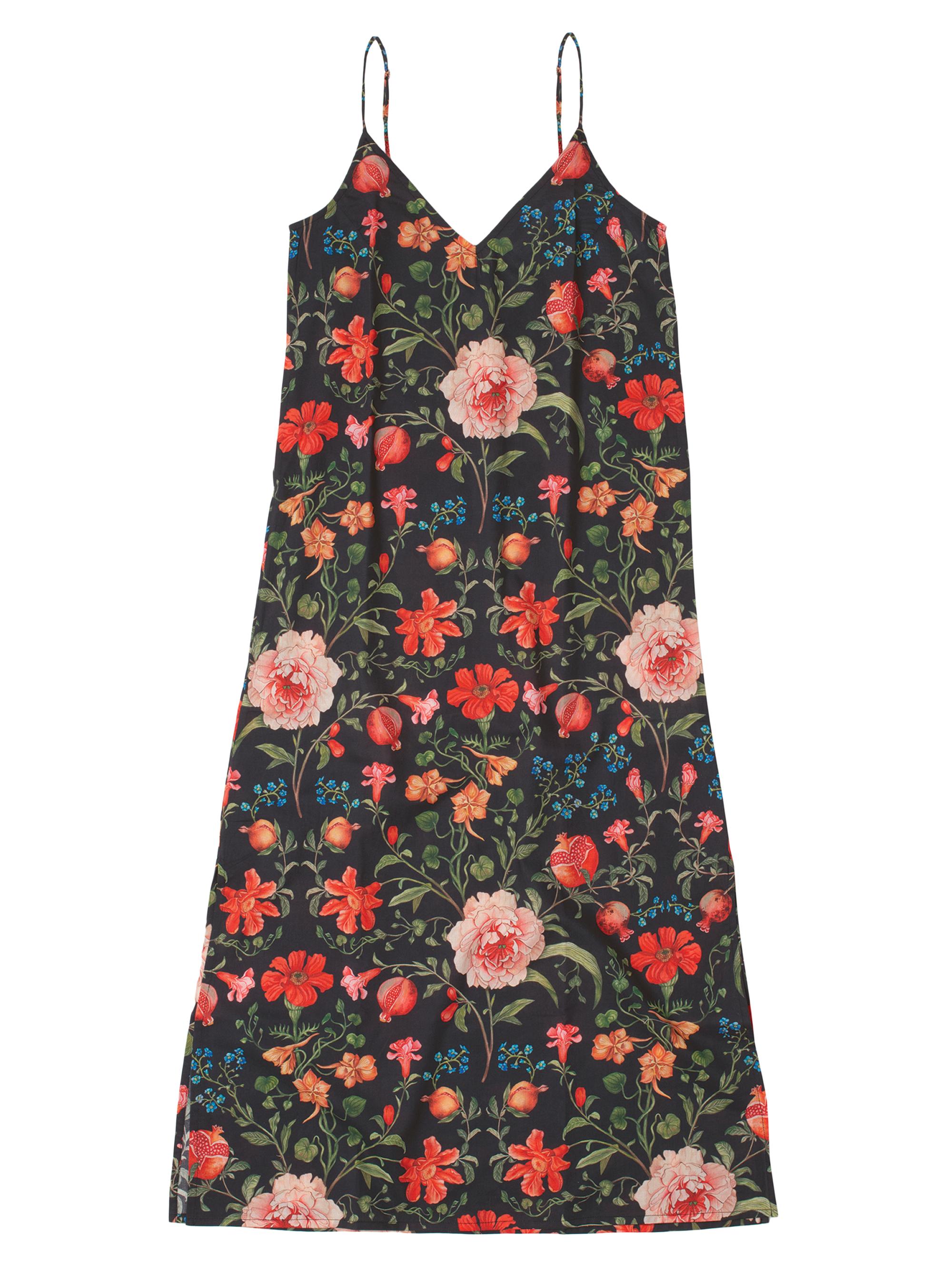 Desmond & Dempsey Women's Persephone Floral Cotton Slip Nightie - Black