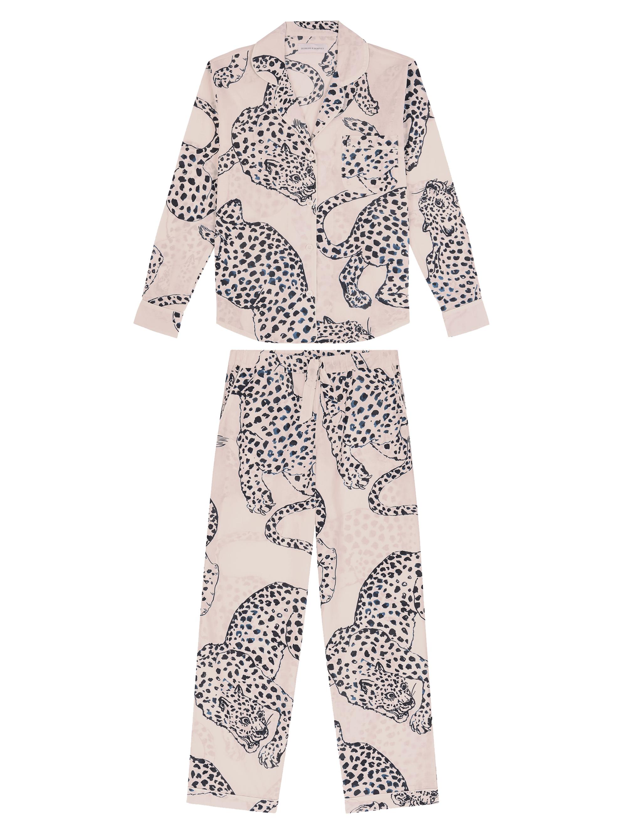Desmond & Dempsey Women's 2-Piece Jag-Print Cotton Pajama Set - Cream