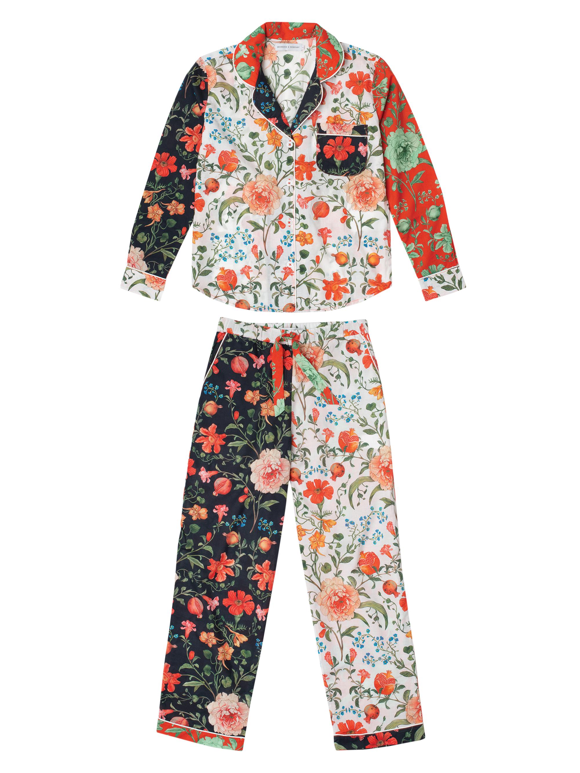 Desmond & Dempsey Women's 2-Piece Colorblocked Floral Cotton Pajama Set - Patchwork