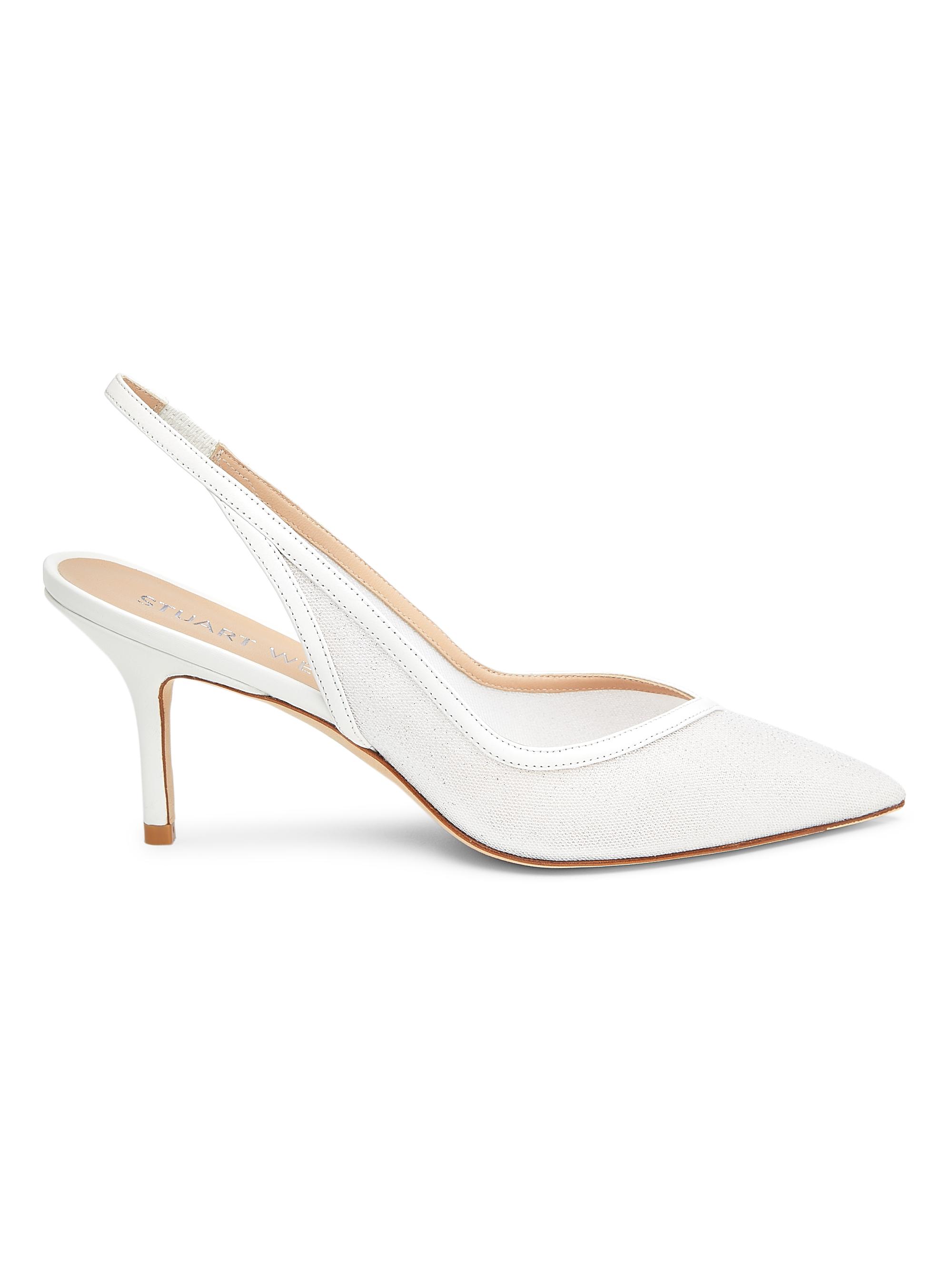 Stuart Weitzman Eva 75MM Glitter Mesh Slingback Pumps Saks Fifth - Main Image