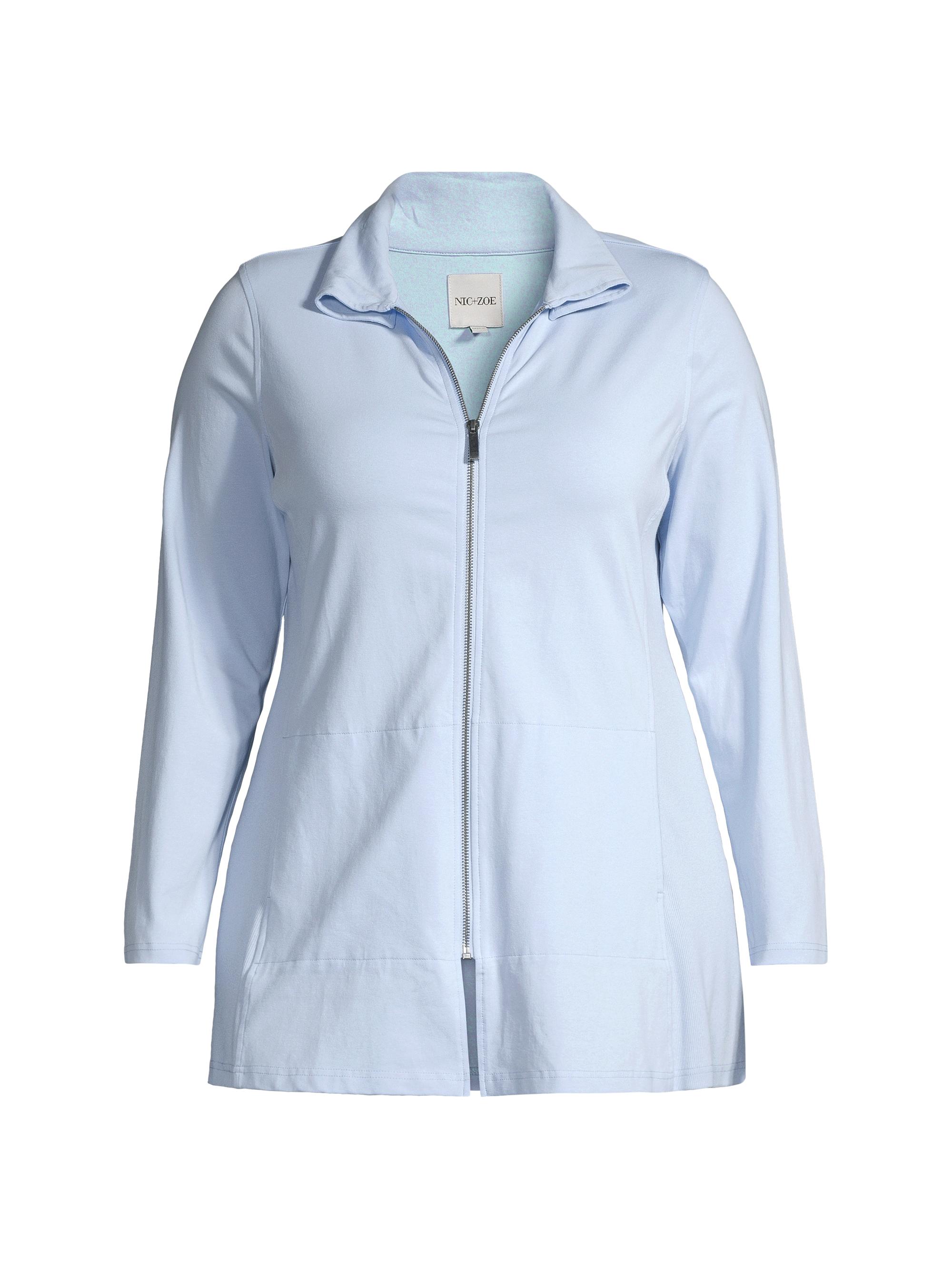 NIC+ZOE Women's Pop In Perfect Knit Jacket - Powder Blue