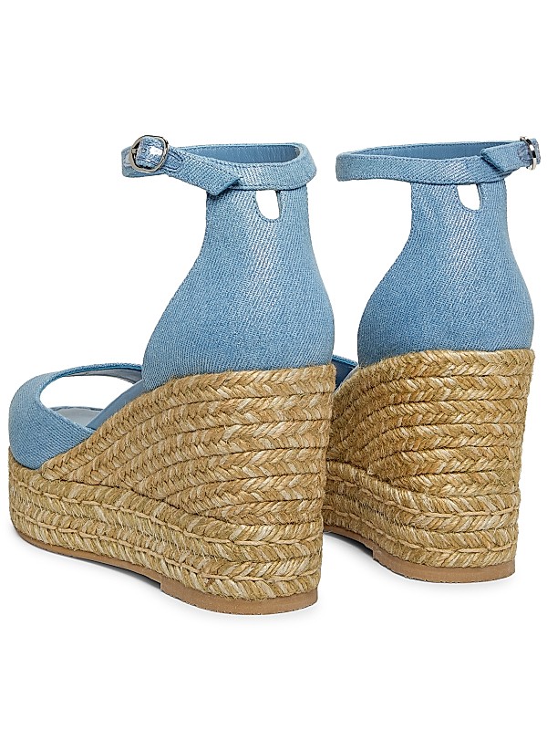Shop Stuart Weitzman Nudistia 85MM Metallic Denim Espadrille Shop Stuart Weitzman Nudistia 85MM Metallic Denim Espadrille