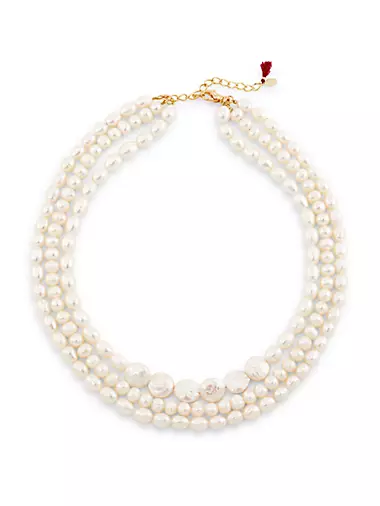 Ciel 14K-Yellow-Gold Vermeil & Freshwater Pearl Layered Necklace