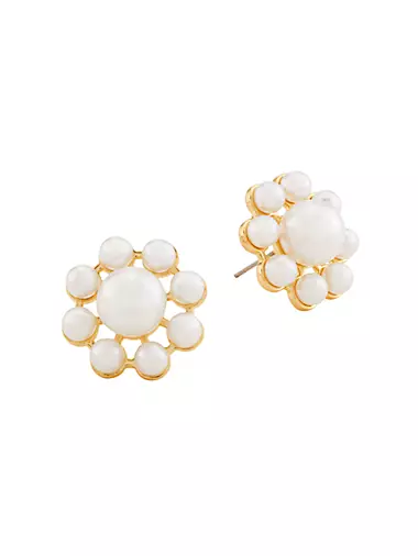 Lola 14K Gold-Plated & Crystal Pearl Stud Earrings