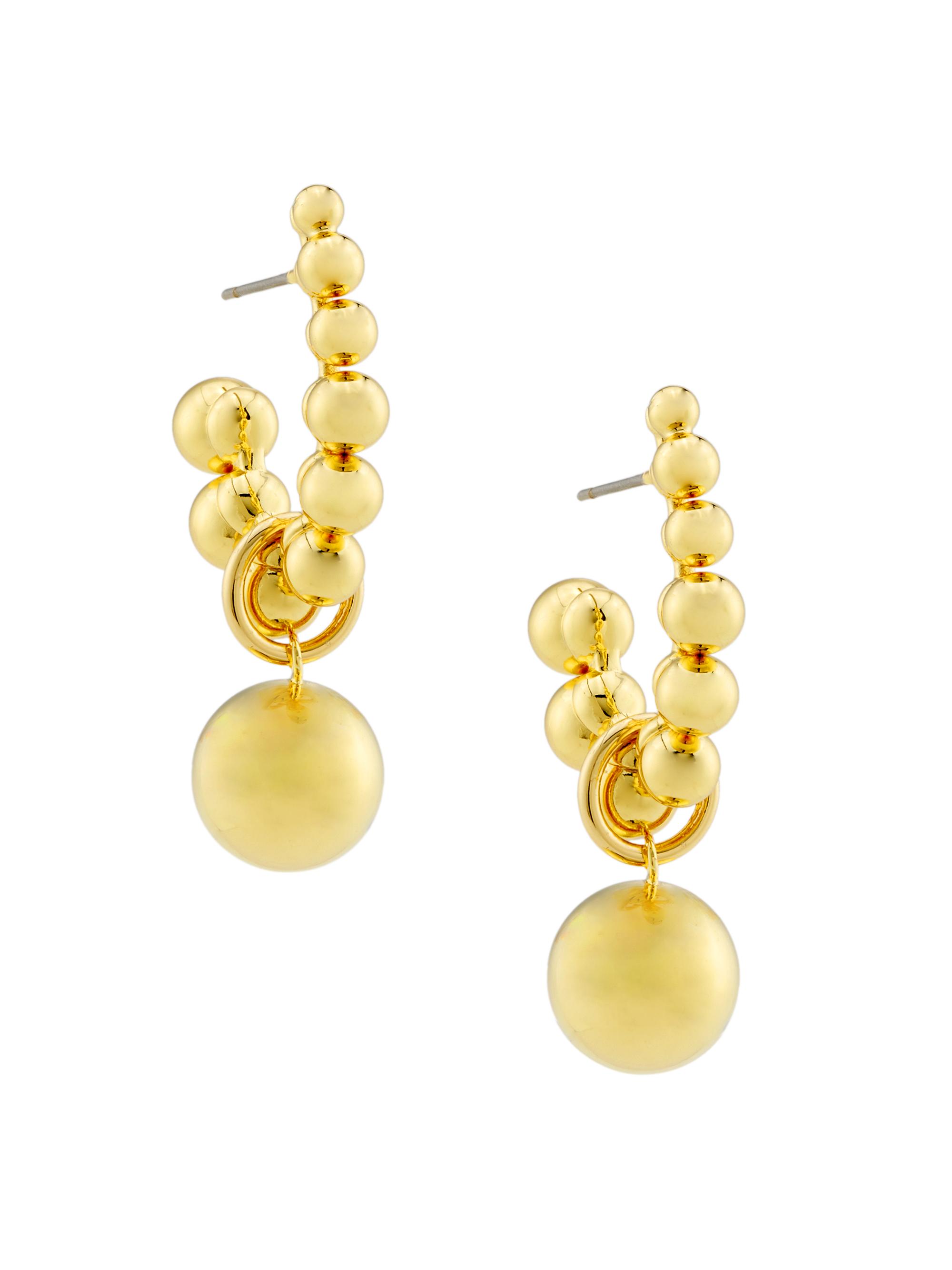 Shashi Women's  Carina Sterling Silver & Faux Pearl Hoop Earrings - Gold