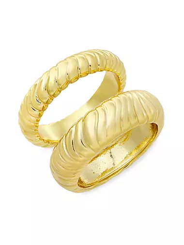 Frances 14K-Yellow-Gold Vermeil 2-Piece Ring Set