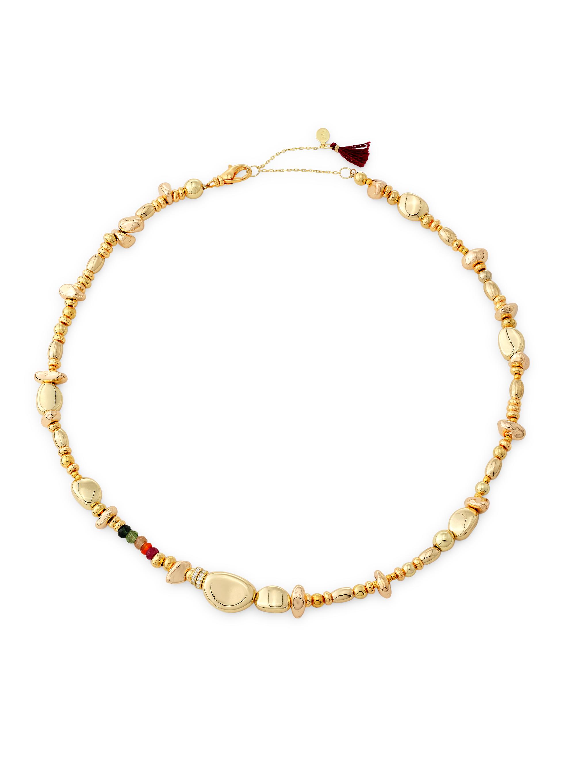Shashi Women's  Astro 14K Gold-Plated, Cubic Zirconia & Semi-Precious Gemstone Bead Necklace - Gold