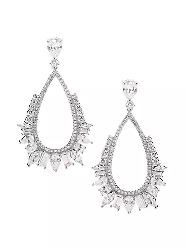 Zara Sterling Silver & Cubic Zirconia Drop Earrings