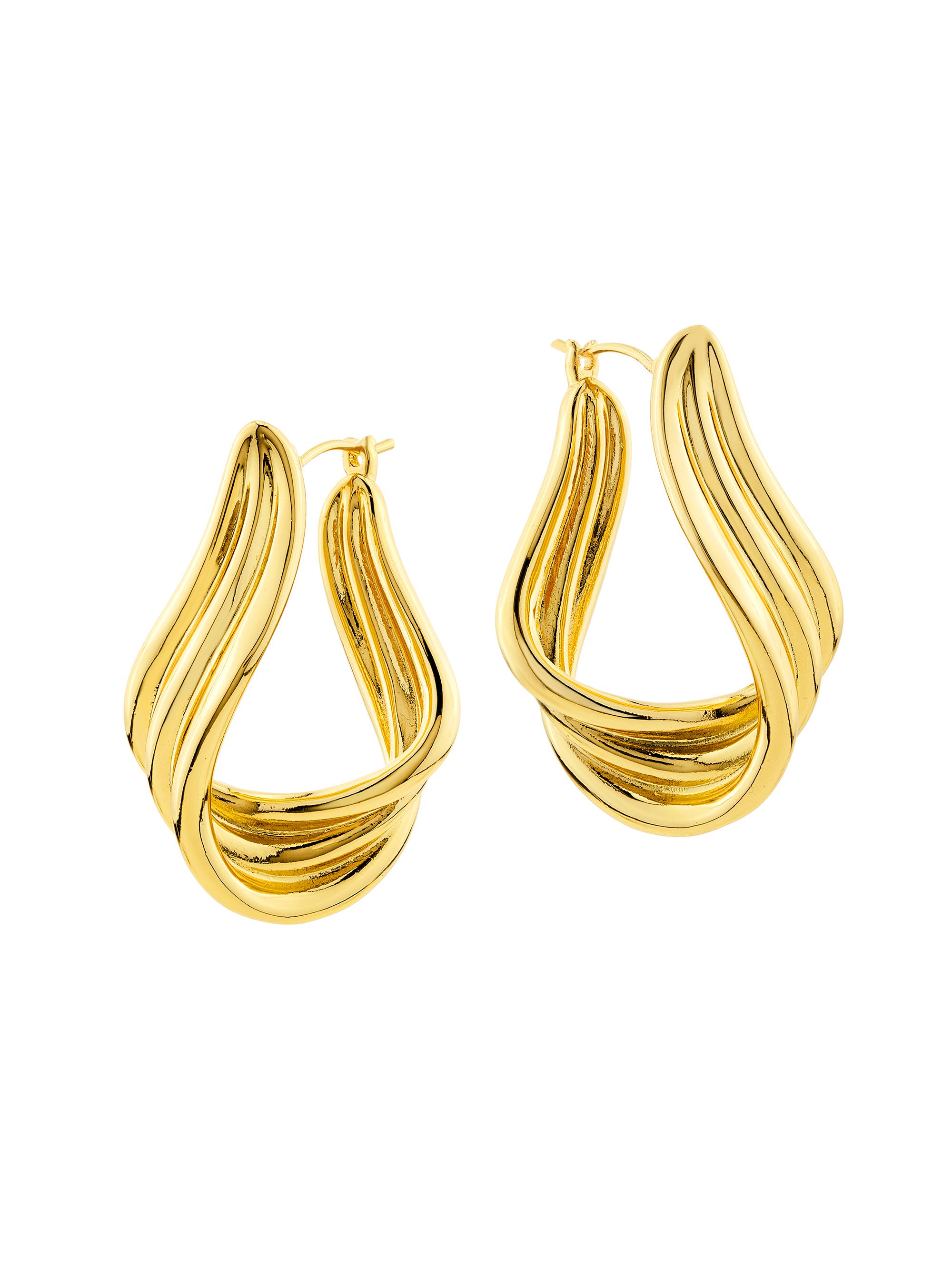 Shashi Women's  Lynx 14K Gold-Plated Hoop Earrings - Gold