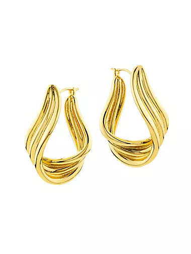Shashi Lynx 14K Gold-Plated Hoop Earrings