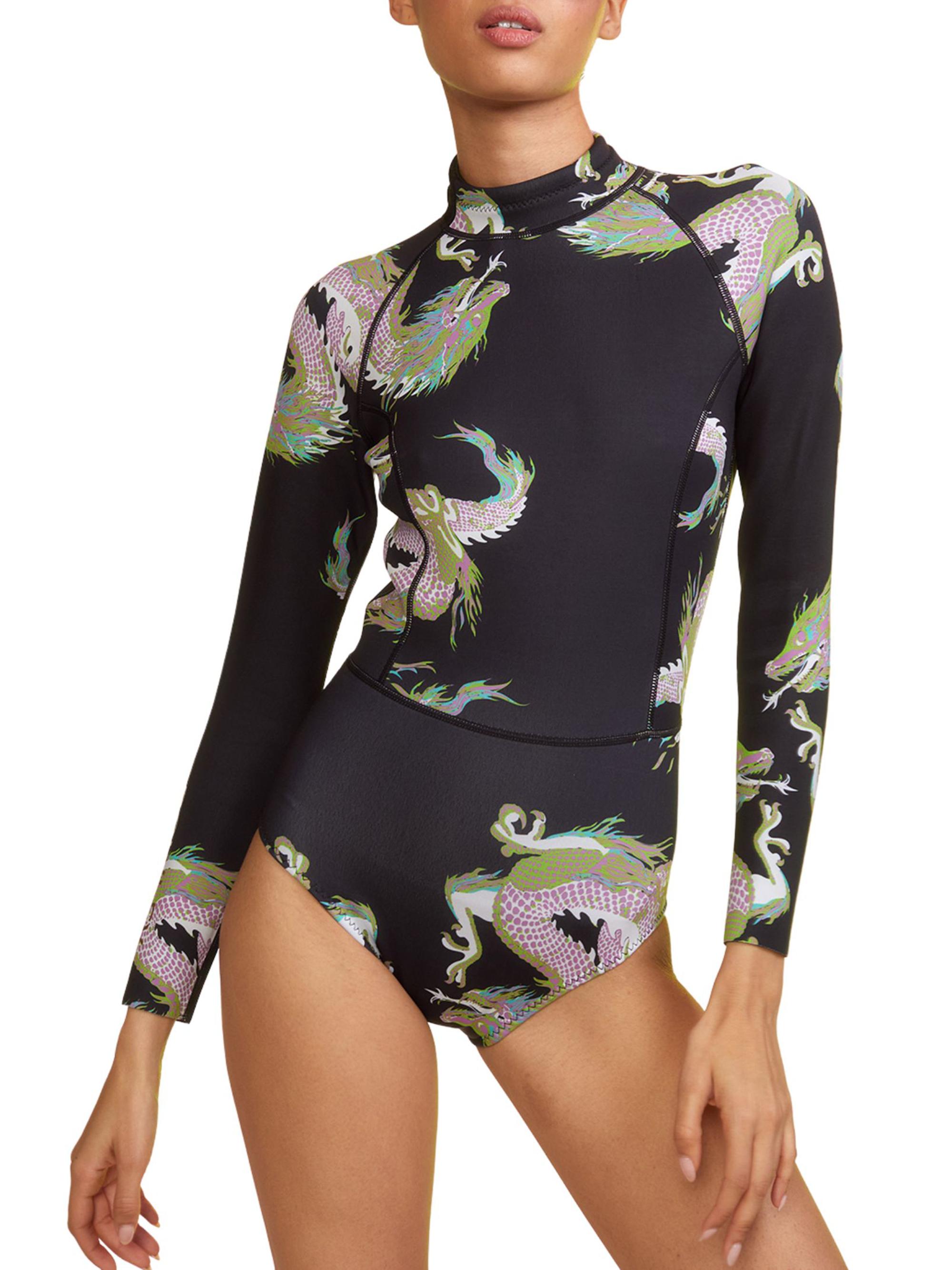 Cynthia Rowley Women's Dragon Long-Sleeve Neoprene Wetsuit - Black Multi