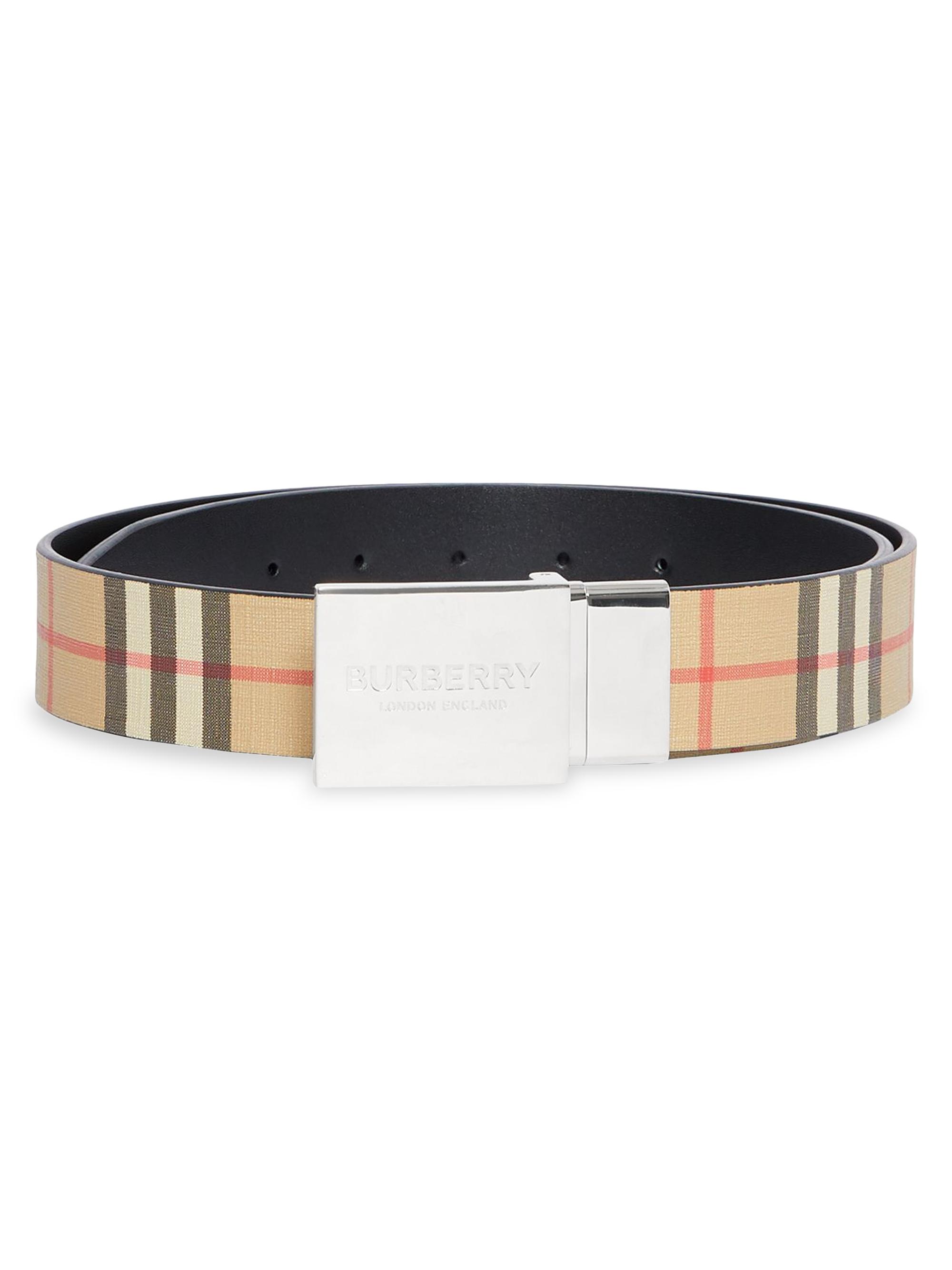 Burberry Shield Classic Check Belt | Saks Fifth Avenue