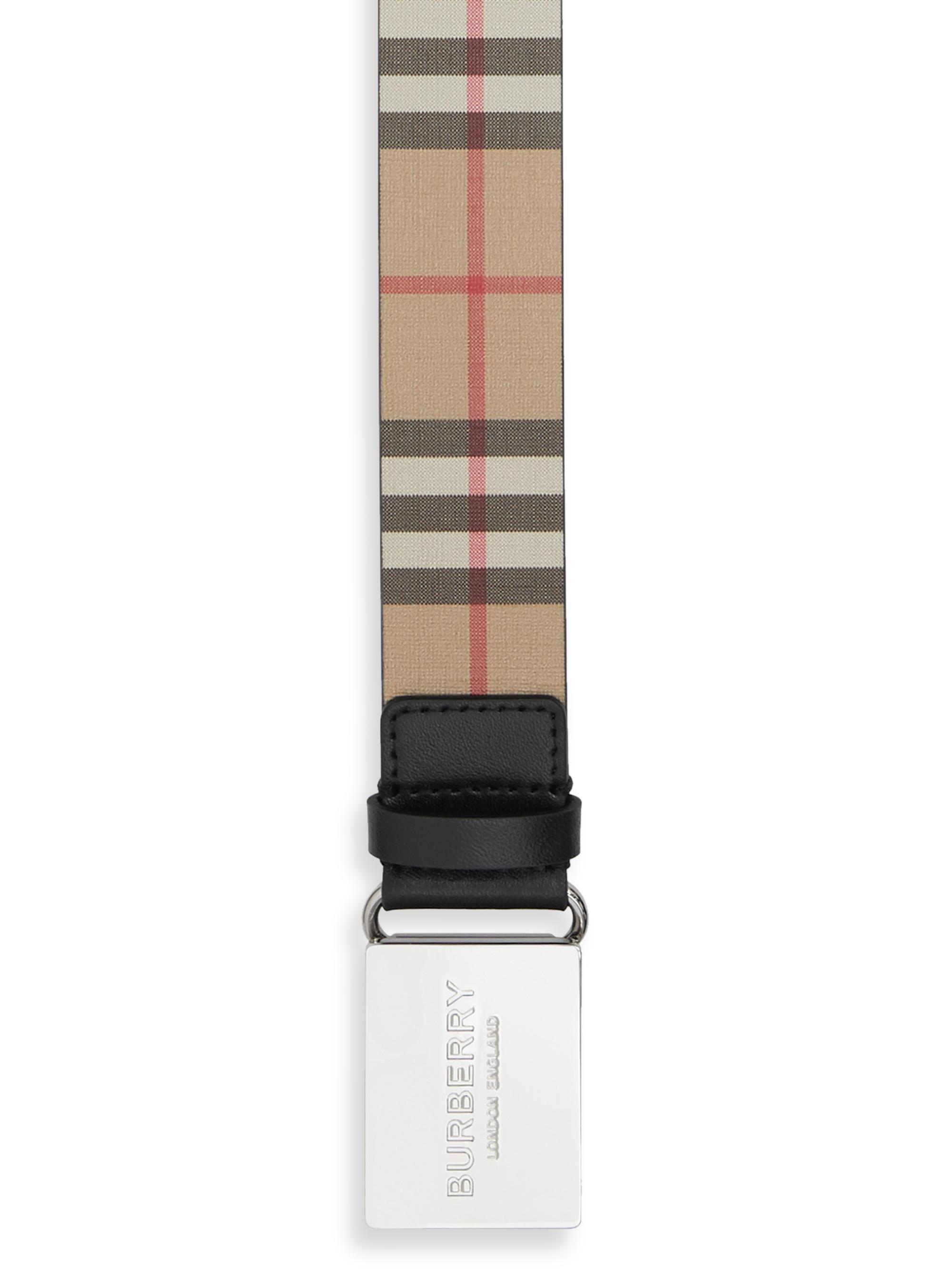 Burberry Reversible Vintage Check E-Canvas Belt | Saks Fifth  display picture 1