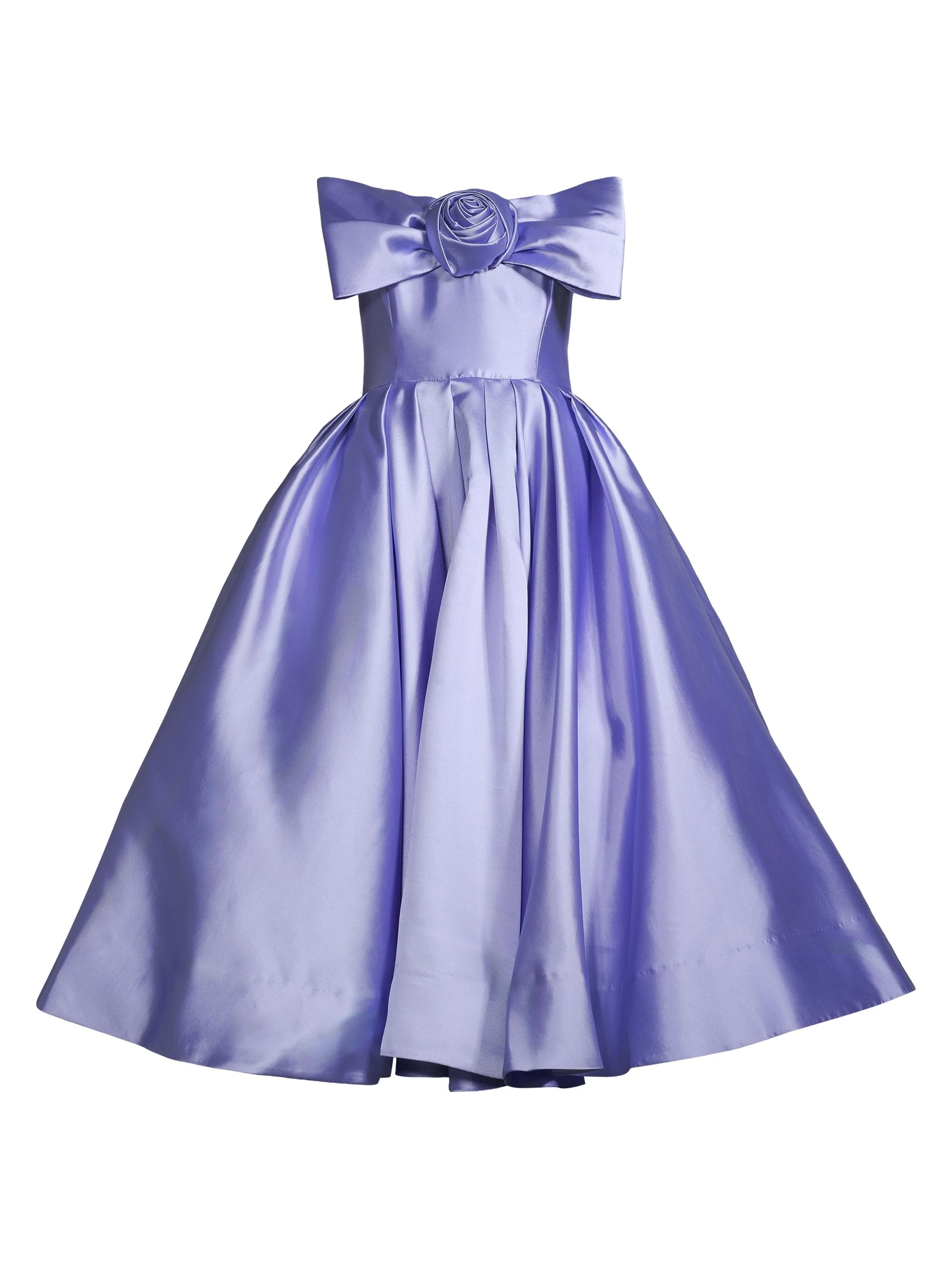 Hutch Women's Siriana Satin Rosette Flared Gown - Periwinkle