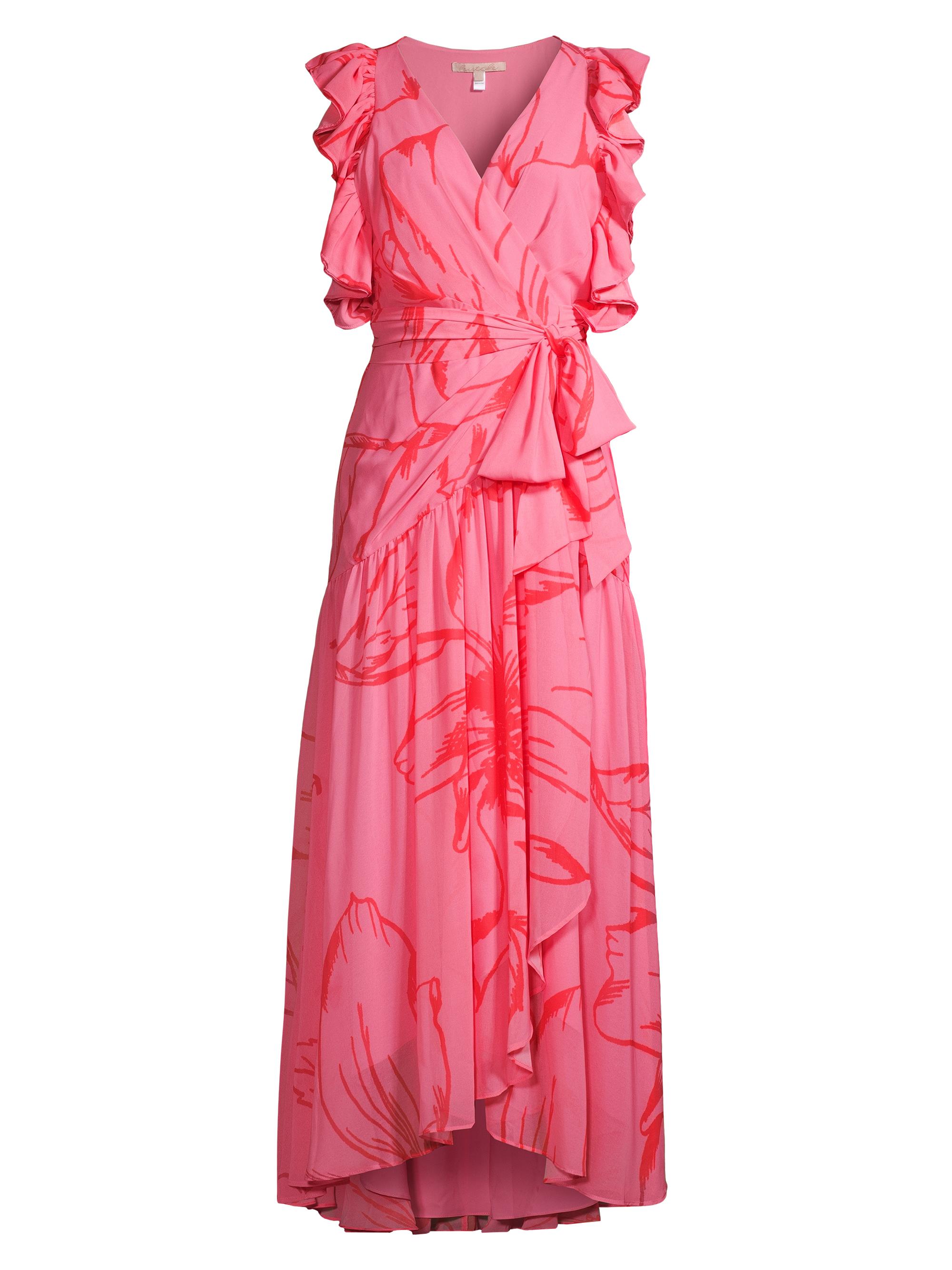 Hutch Women's Beck Chiffon Floral Wrap Maxi Dress - Pink Romantic