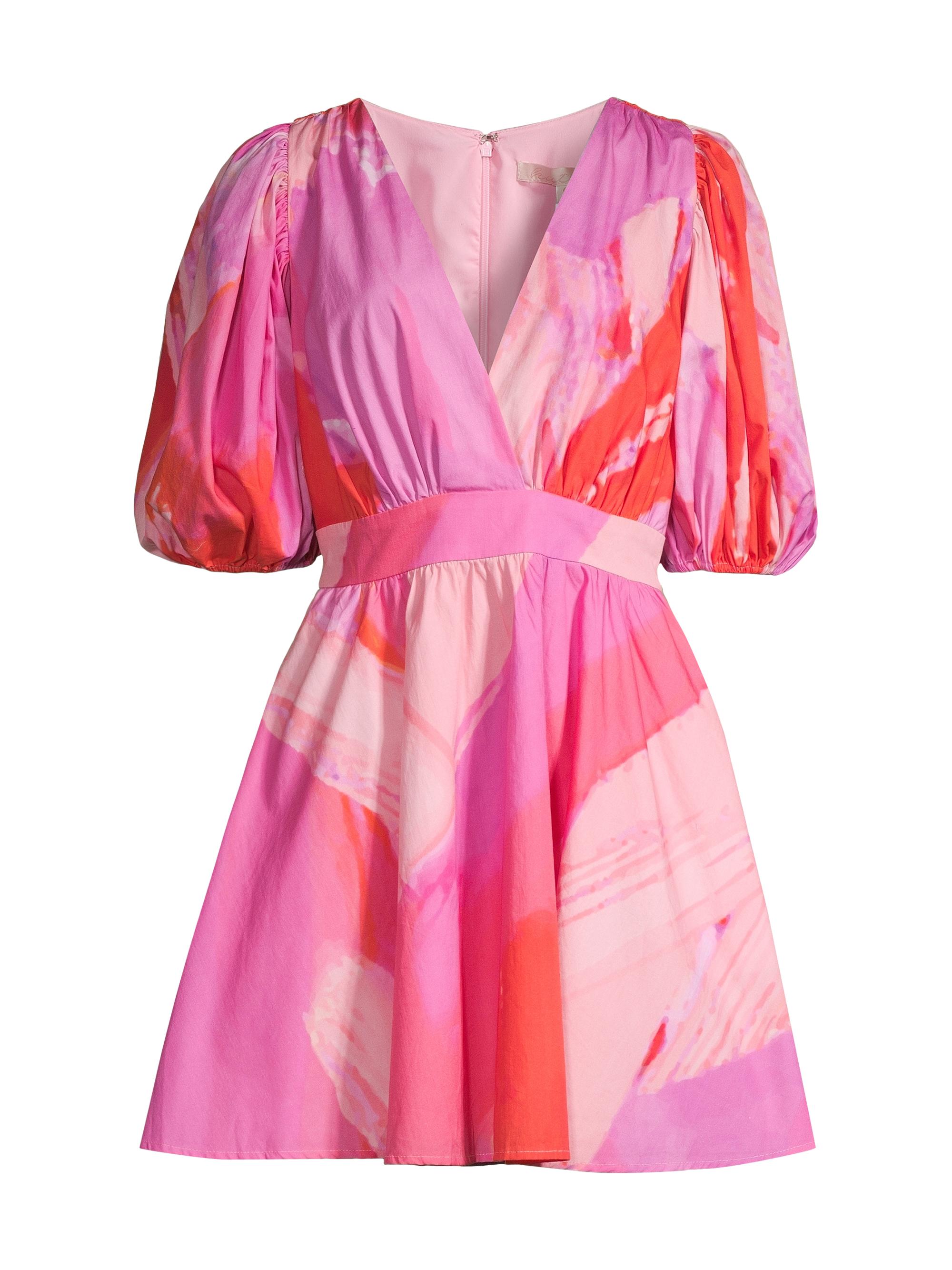 Hutch Women's Letty Cotton Puff-Sleeve Minidress - Pink Paintbrush