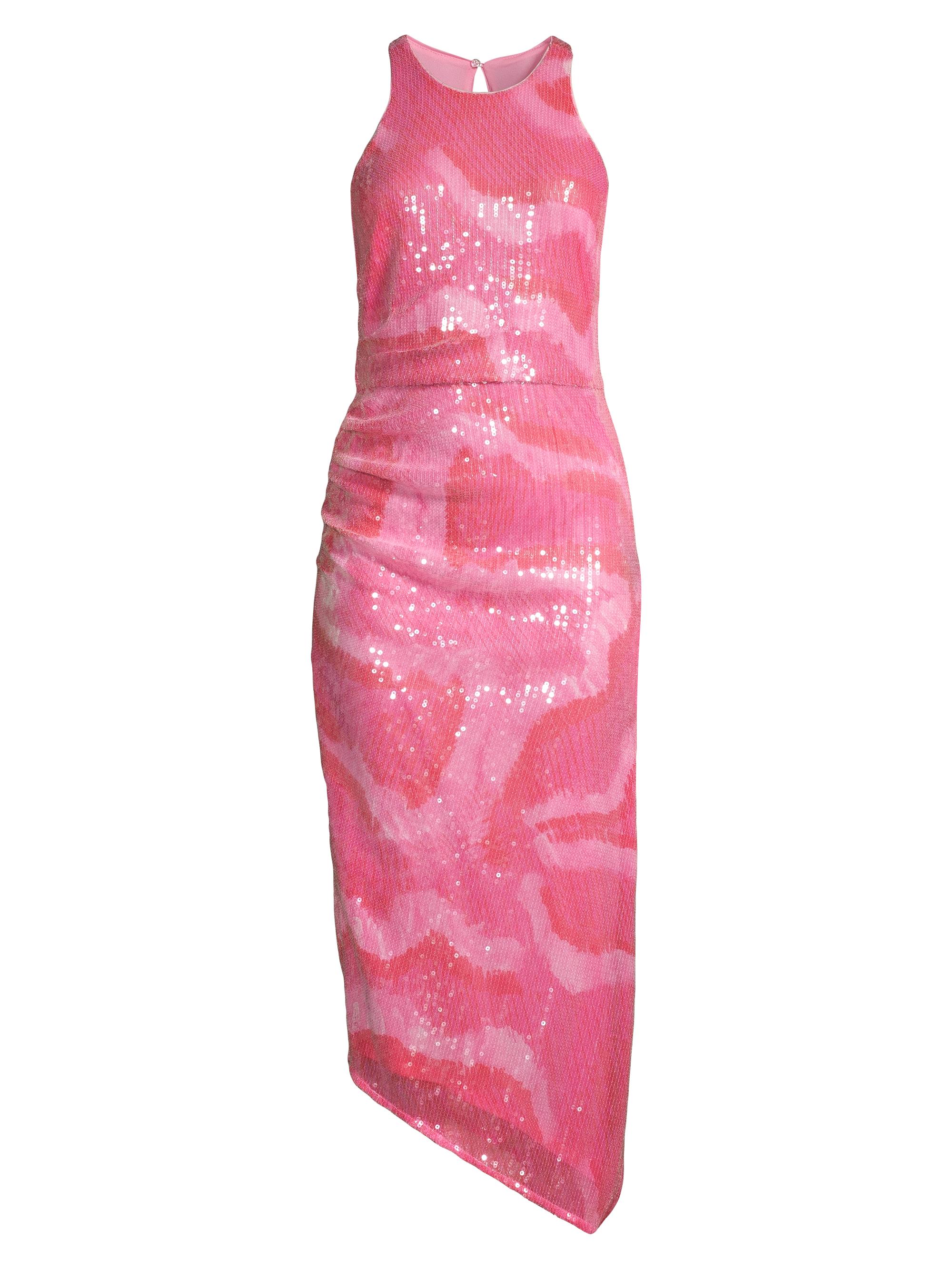 Hutch Women's Perla Sequin Asymmetric Maxi Dress - Hot Pink