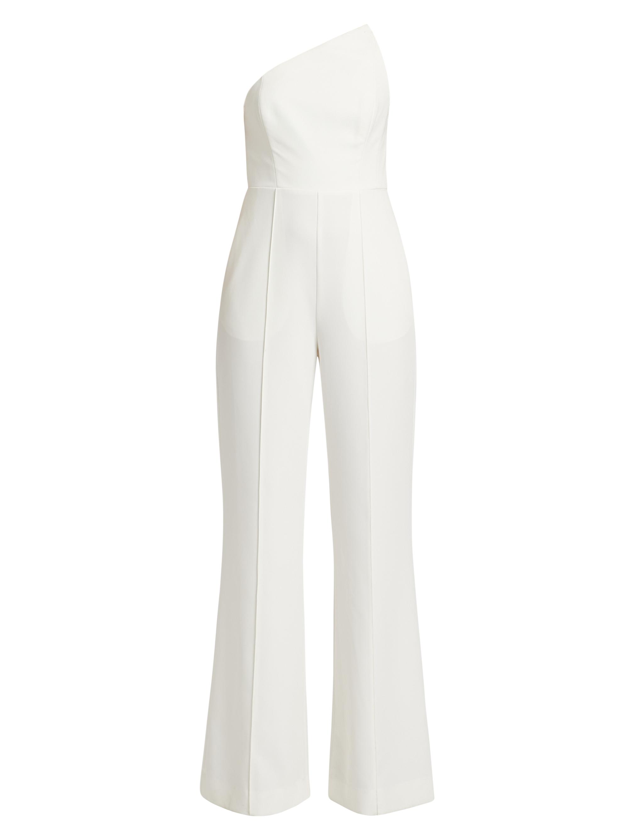 Milly Women's Atlas Cady Asymmetric Neck Jumpsuit - Ecru