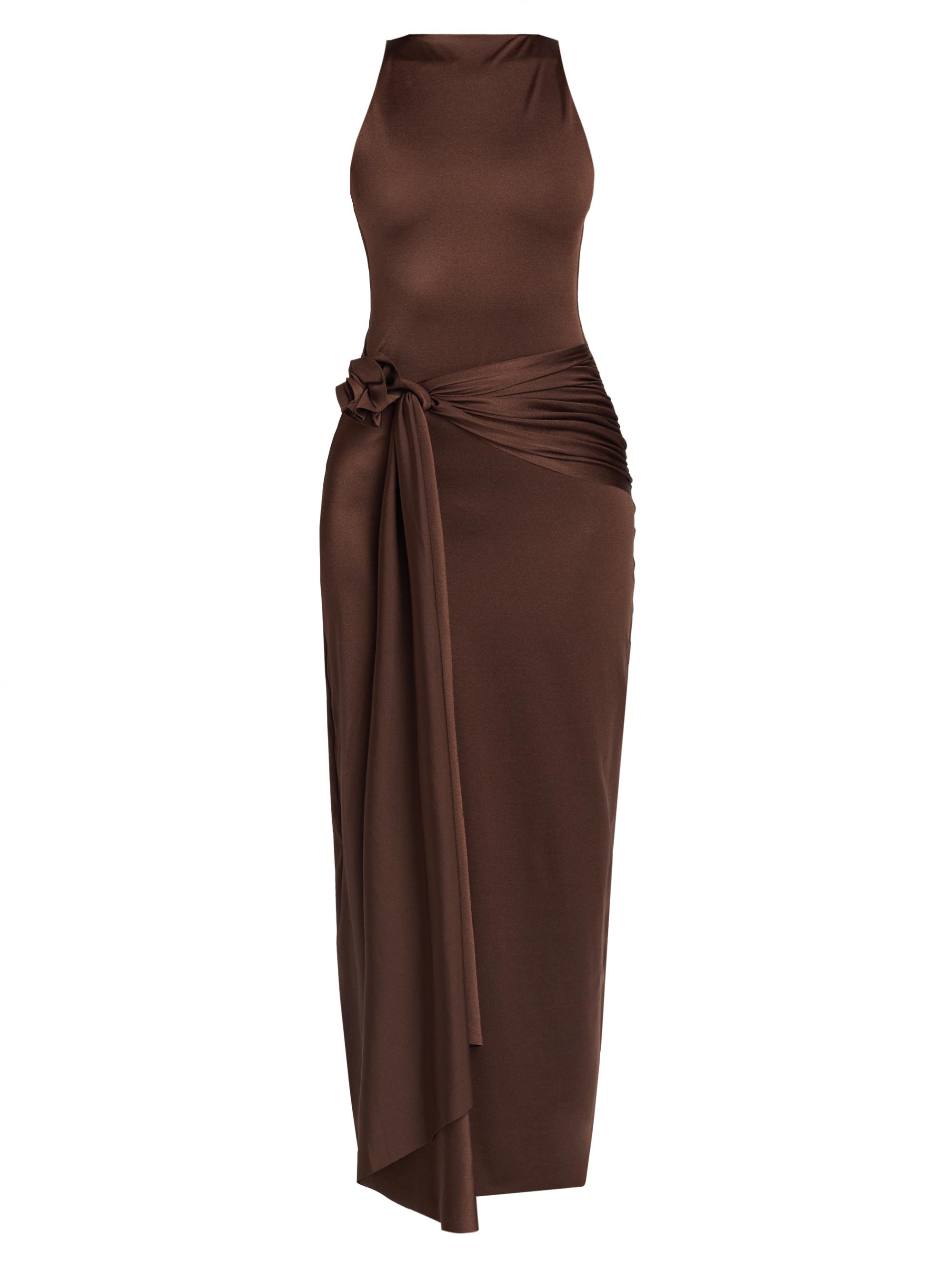 Maygel Coronel Women's Al Sur Tirso Open Back Maxi Dress - Roast Coffee
