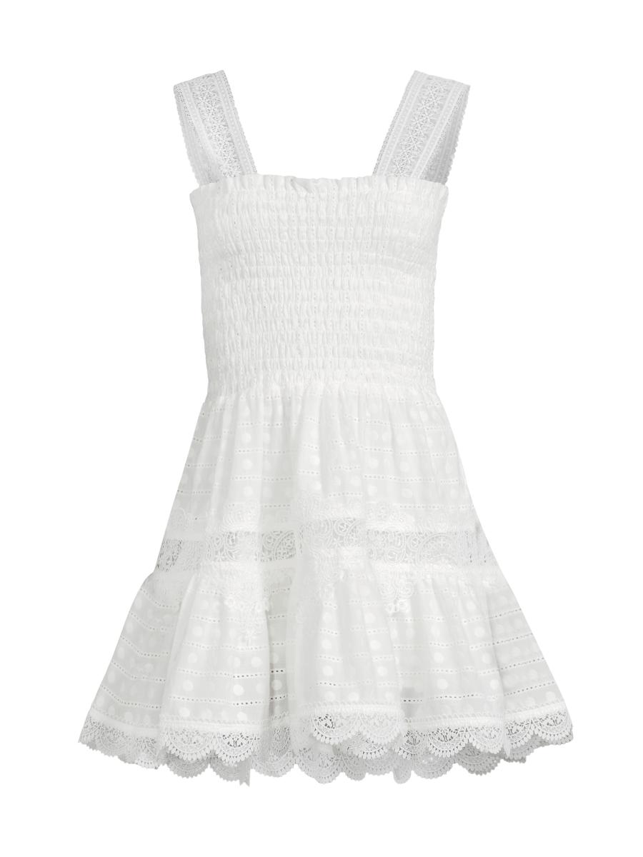 Shop Waimari Eternus Leah Smocked Eyelet Minidress | Saks