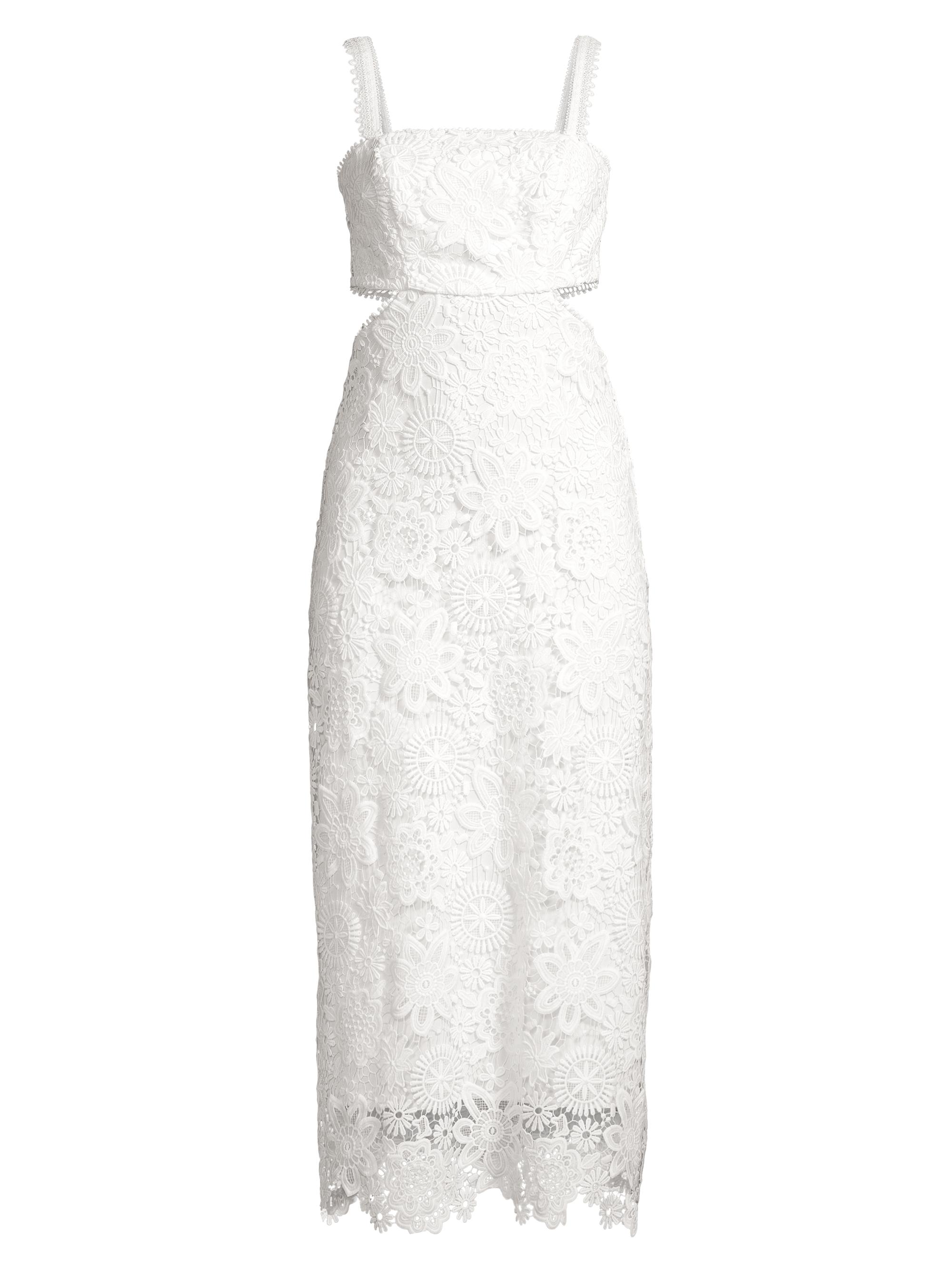 Waimari Women's Eternus Moss Cut-Out Lace Midi Dress - White