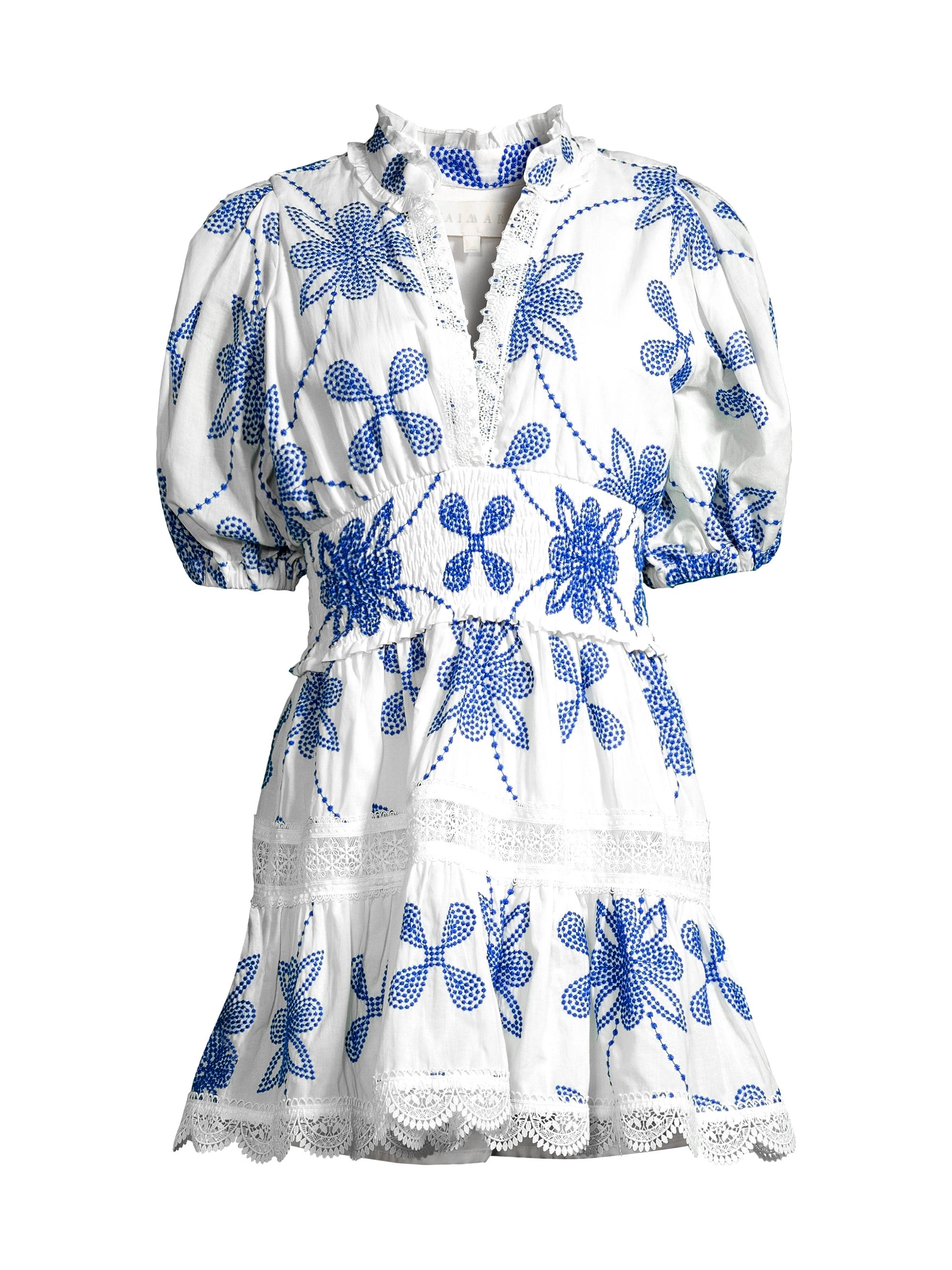 Waimari Women's Eternus Pauline Embroidered Puff-Sleeve Minidress - White