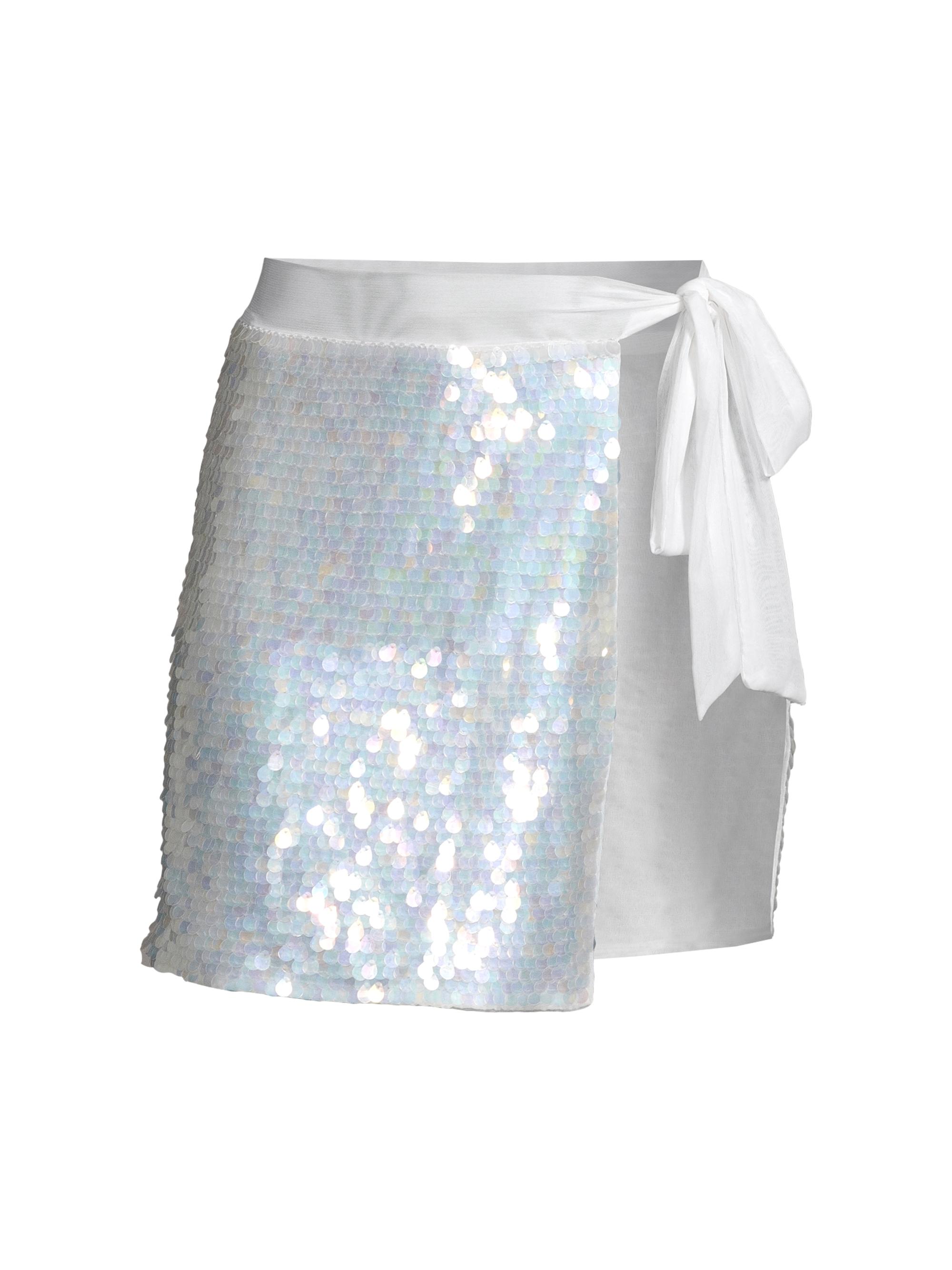 Oceanus Women's Sienna Sequined Sarong - White