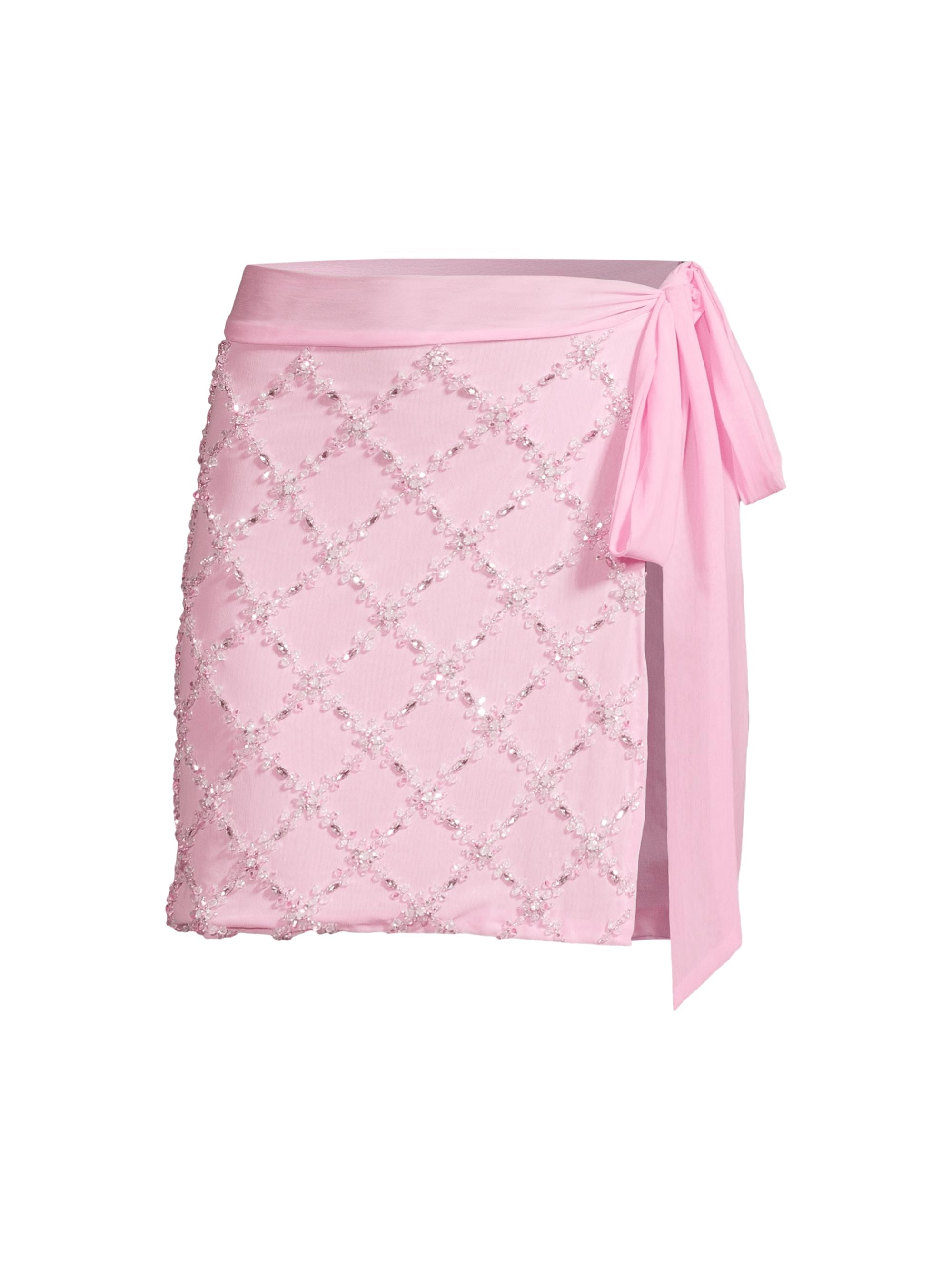 Oceanus Women's Elani Hand-Embroidered Cover-Up Miniskirt - Pink