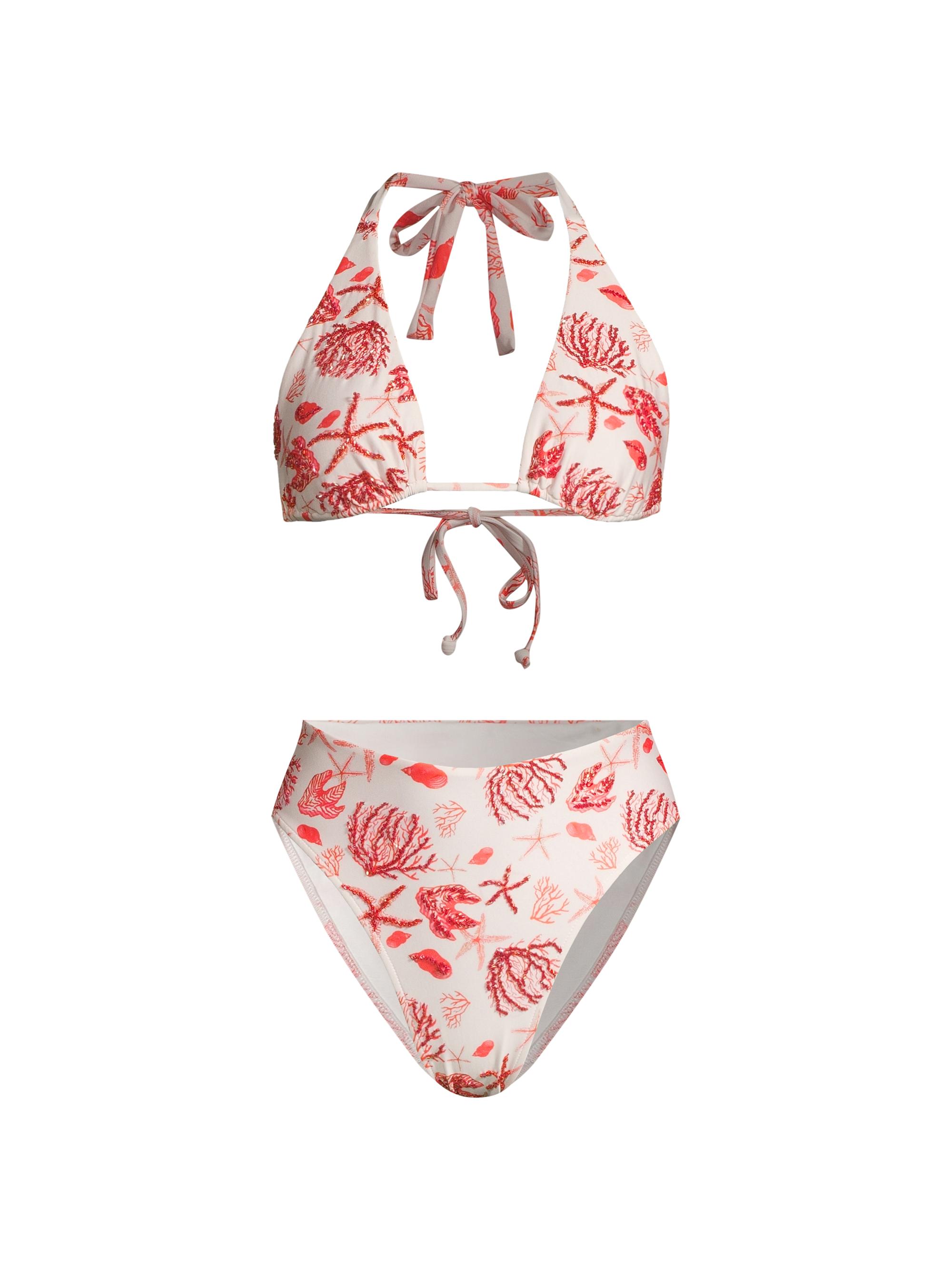 Oceanus Women's Josie Crystal-Embroidered Bikini