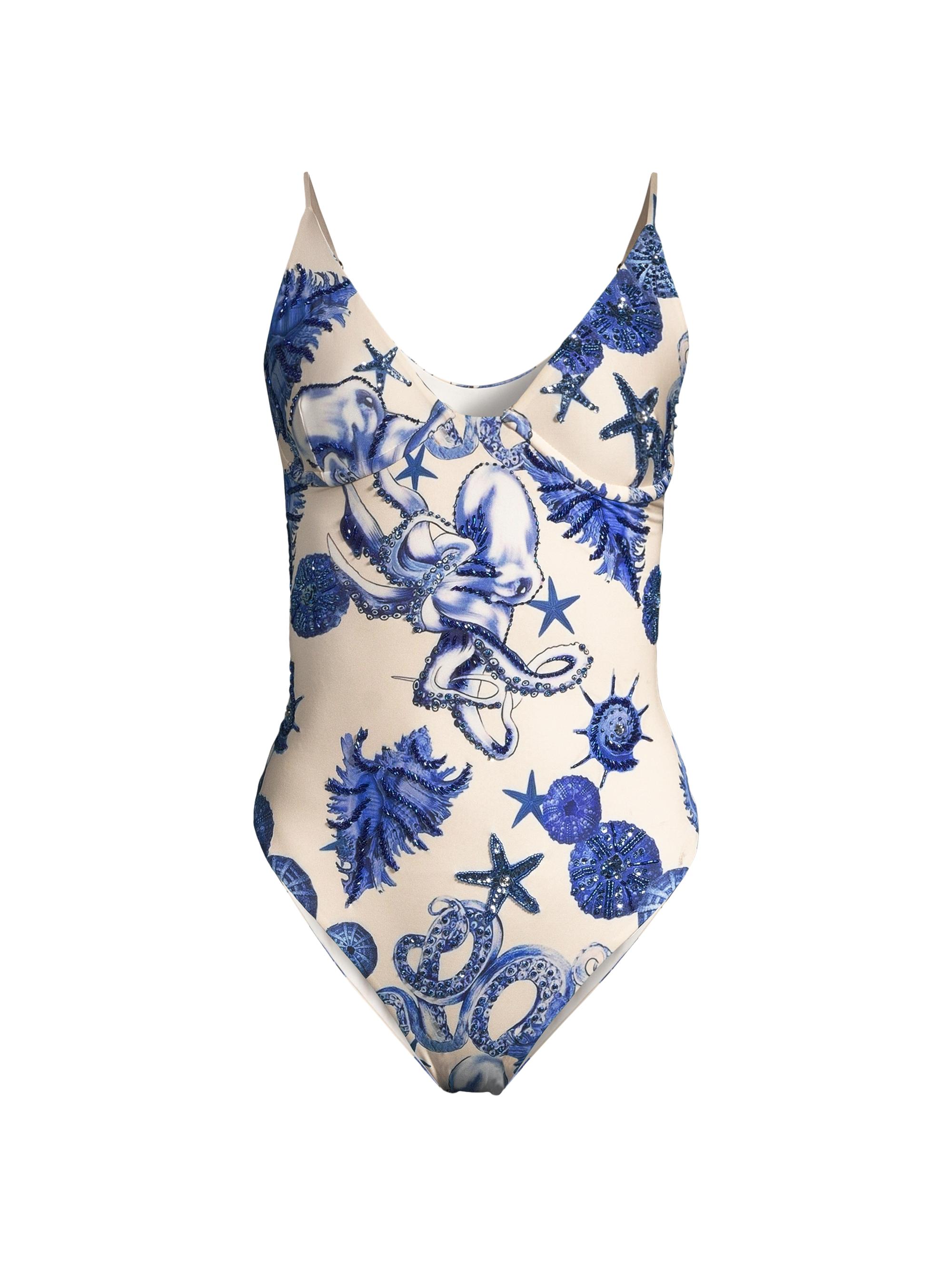 Oceanus Women's Ondine Embroidered One-Piece Swimsuit