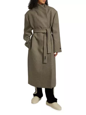 Shop Fear of God Stand Collar Relaxed Overcoat | Saks Fifth Avenue