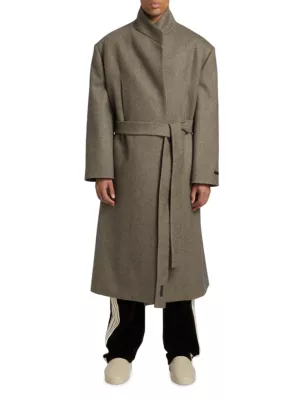 Shop Fear of God Stand Collar Relaxed Overcoat | Saks Fifth Avenue