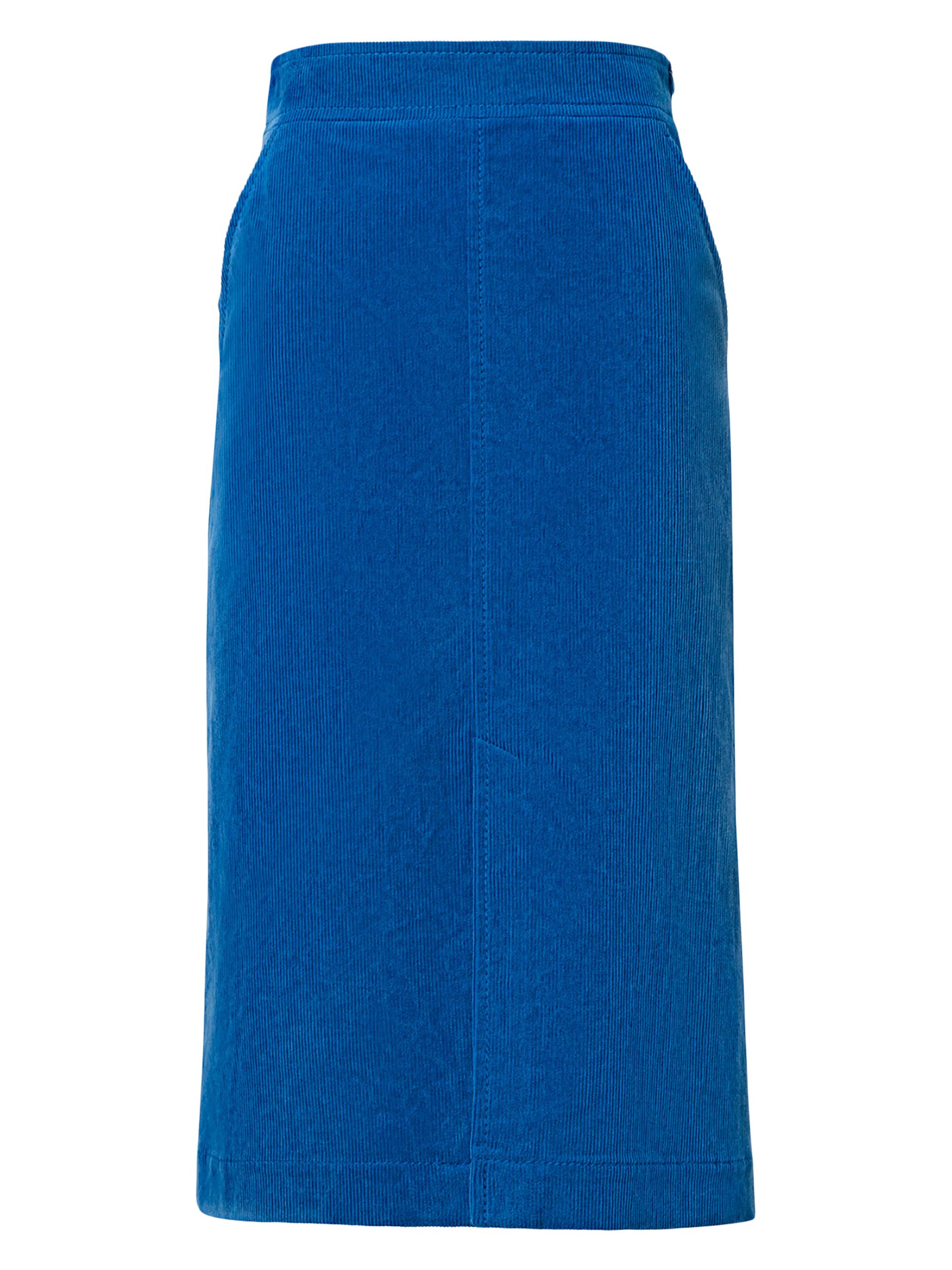 Akris punto Women's Washed Stretch Corduroy Knee-Length Skirt - Smoky Blue