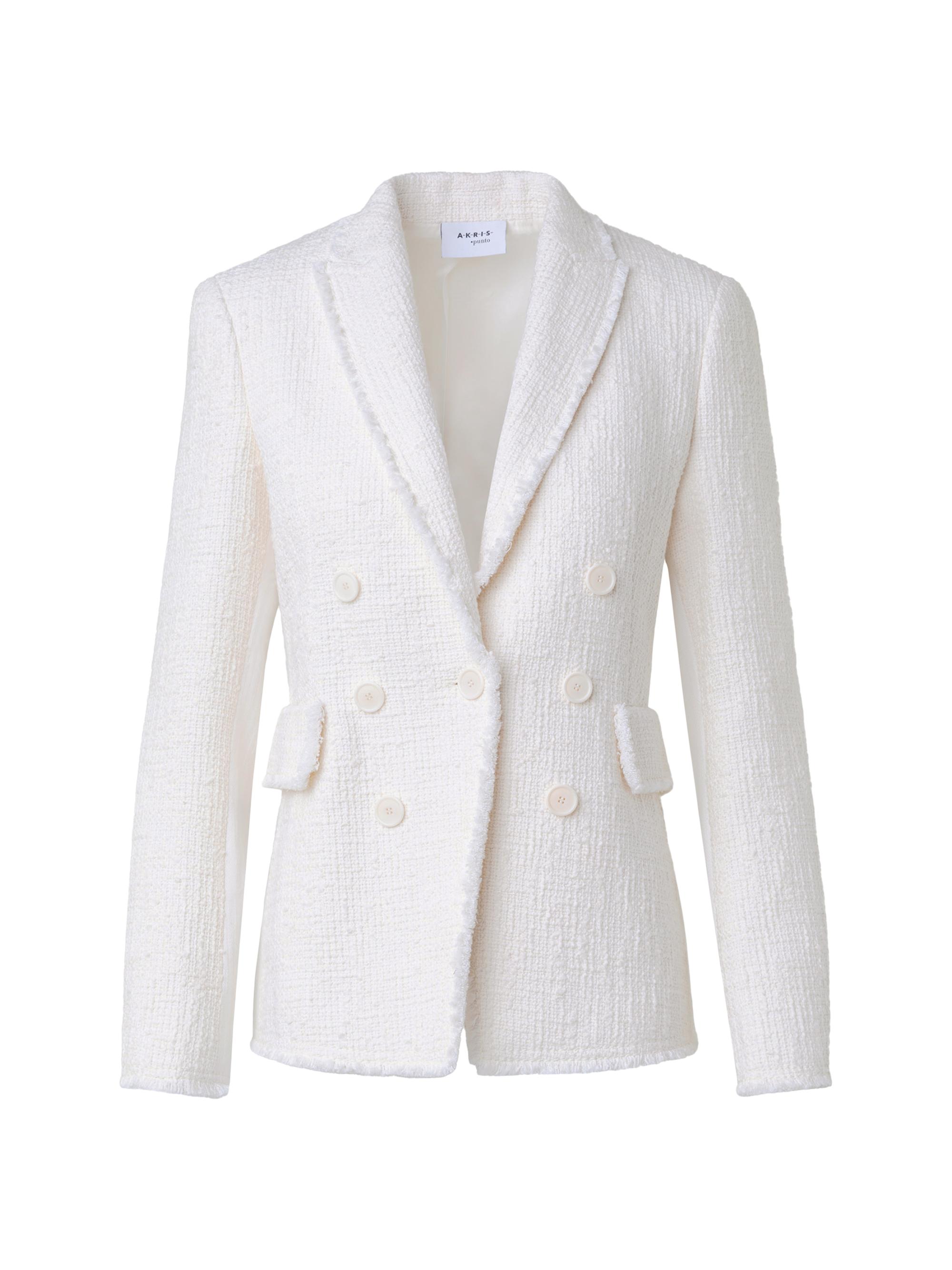 Akris punto Women's Illusion Double-Breasted Mixed-Media Blazer - Cream