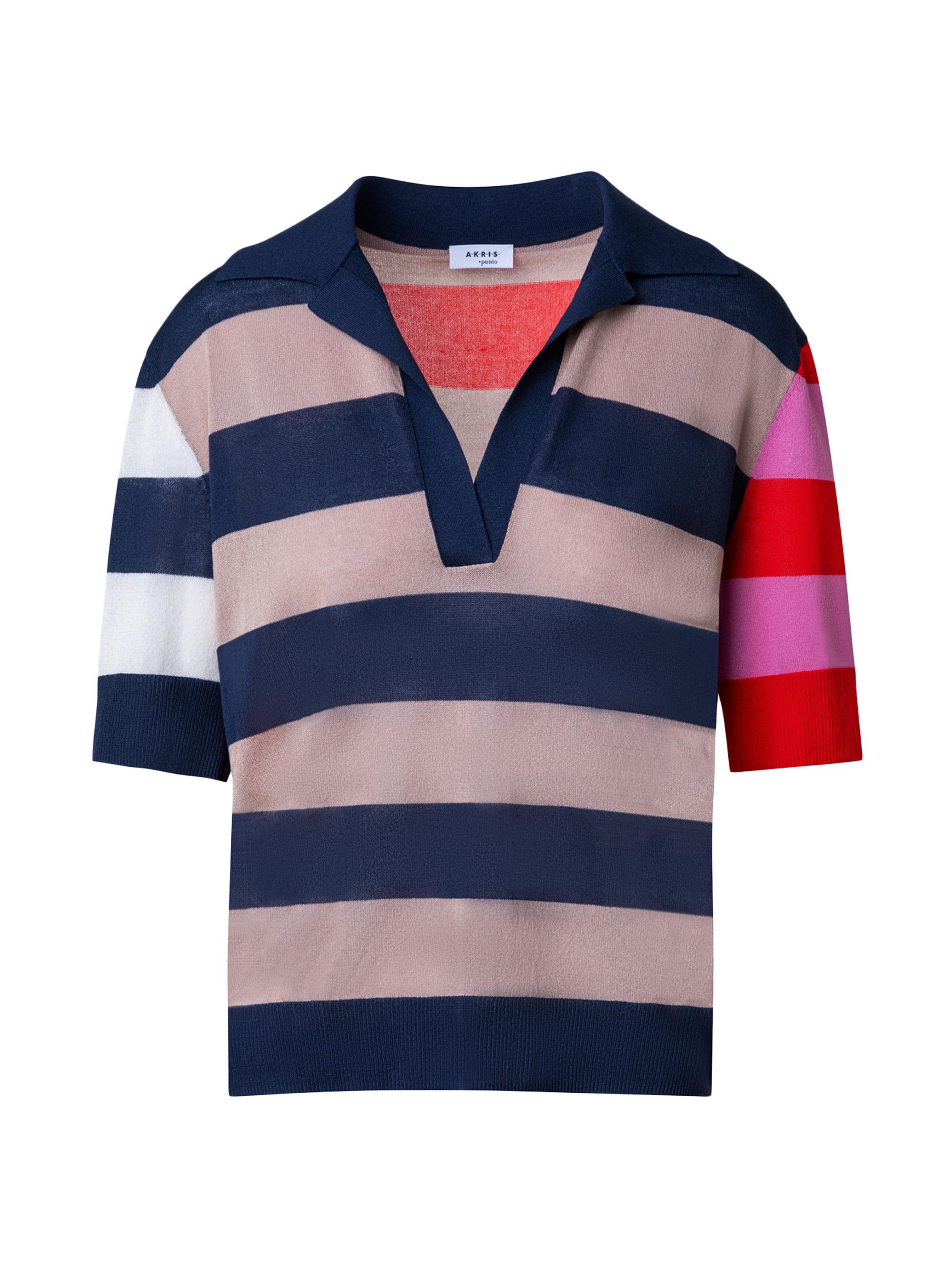 Akris punto Women's Colorblock Striped Polo Sweater
