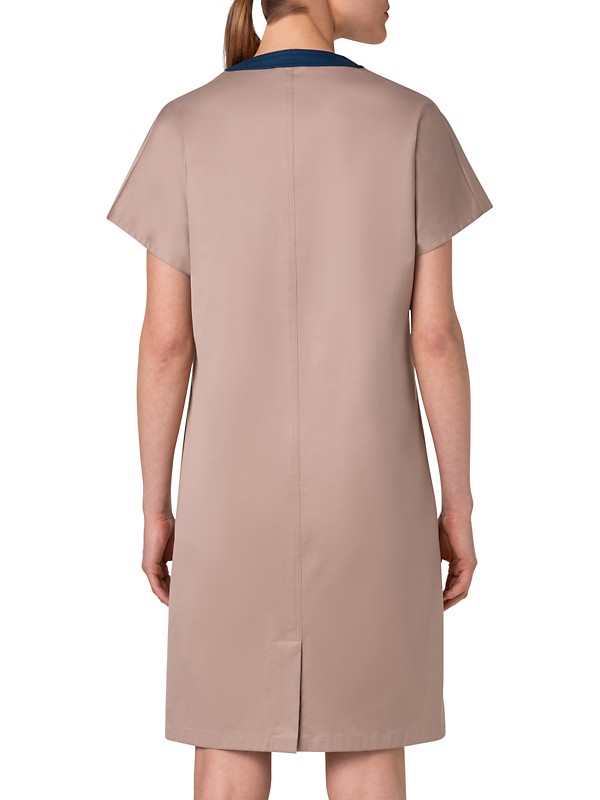 Shop Akris punto Colorblocked Stretch Cotton Gabardine Dress Shop Akris punto Colorblocked Stretch Cotton Gabardine Dress