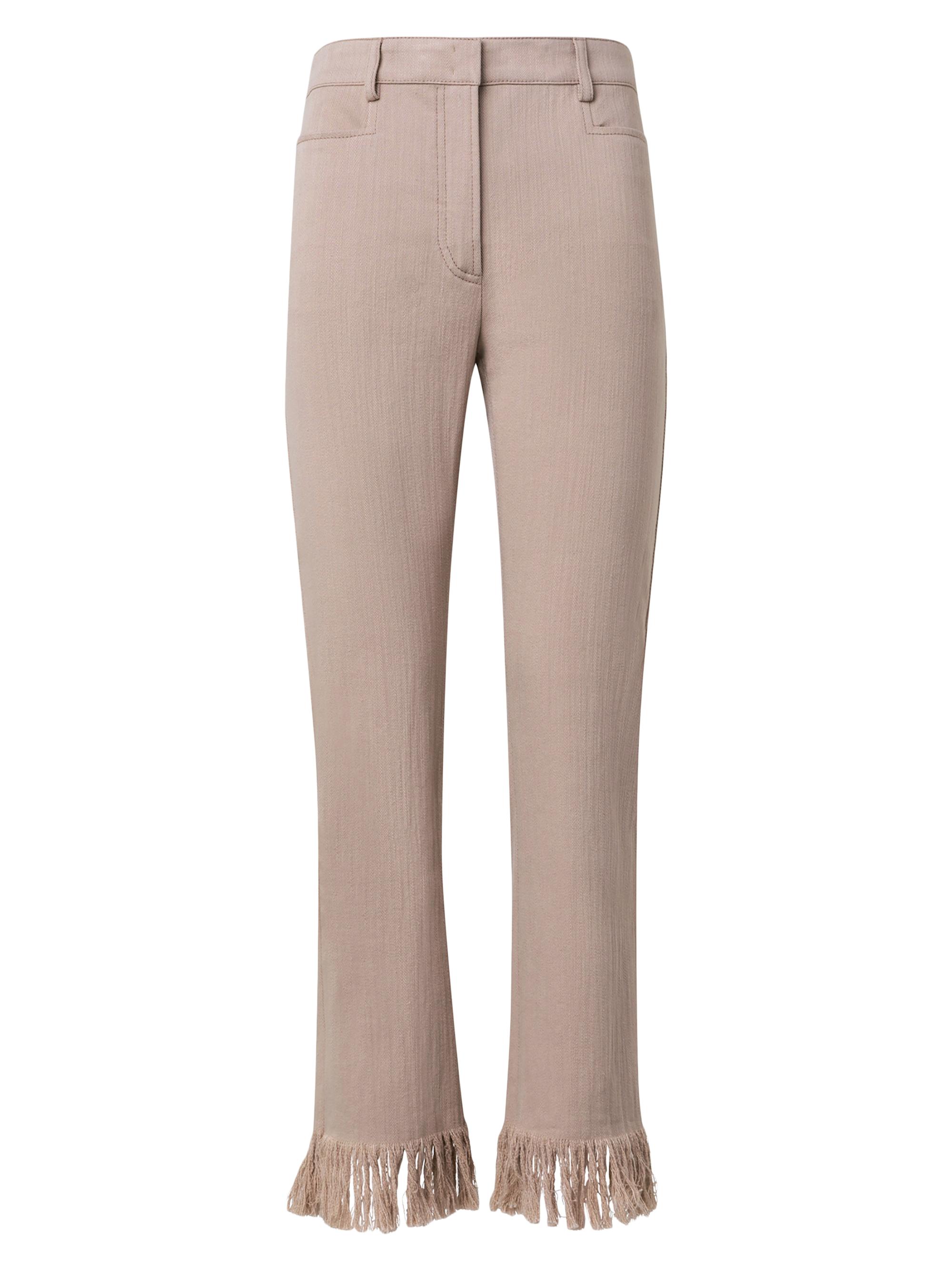 Akris punto Women's Marli Fringe Tapered Ankle Jeans - Beige