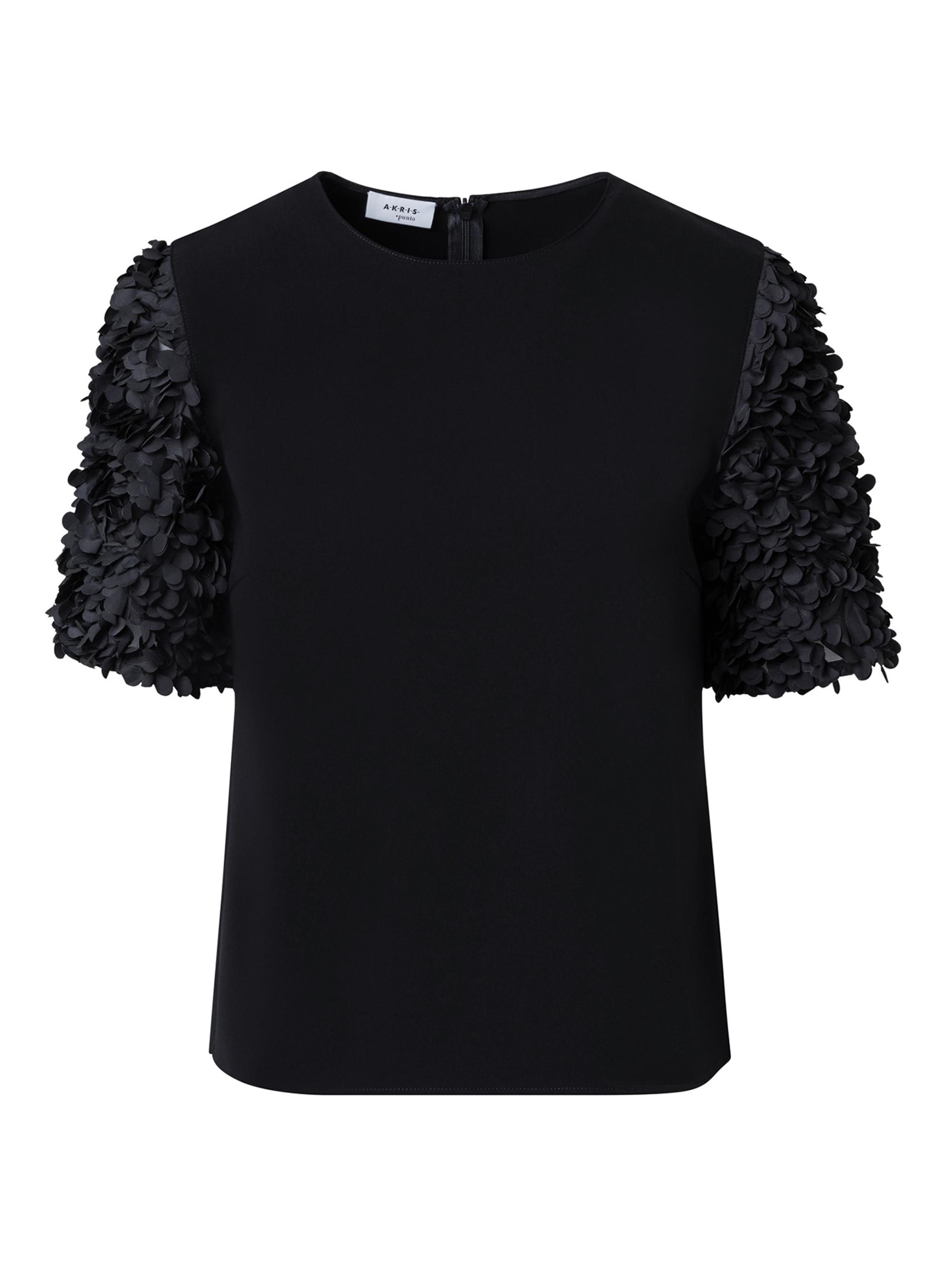 Akris punto Women's Laser-Cut Flake Sleeve top - Black