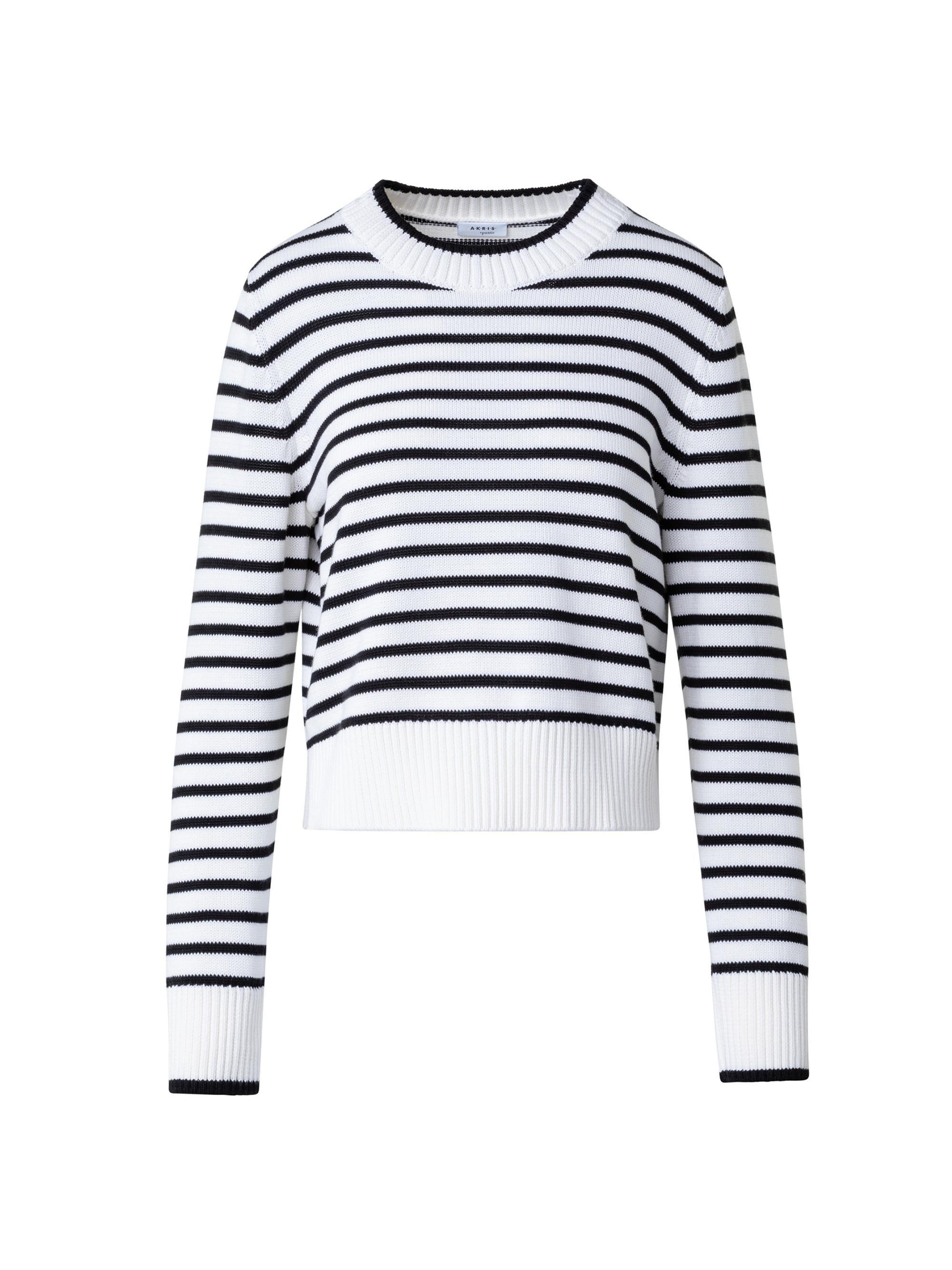 Akris punto Women's Chunky Cotton Stripe Sweater - Cream Black