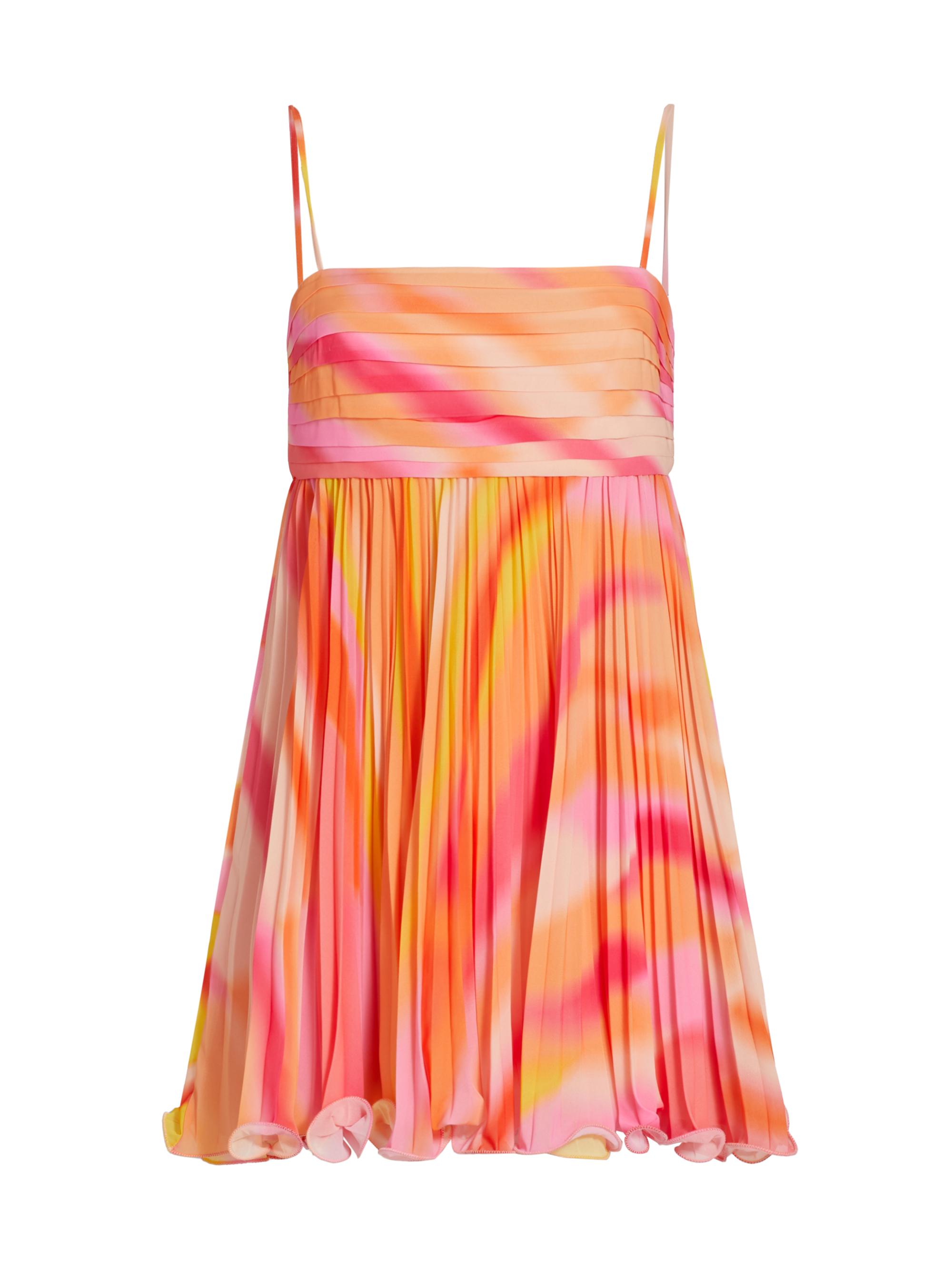 Amur Women's Savanna Tie-Dye Pleated Minidress - Blurred Stripe