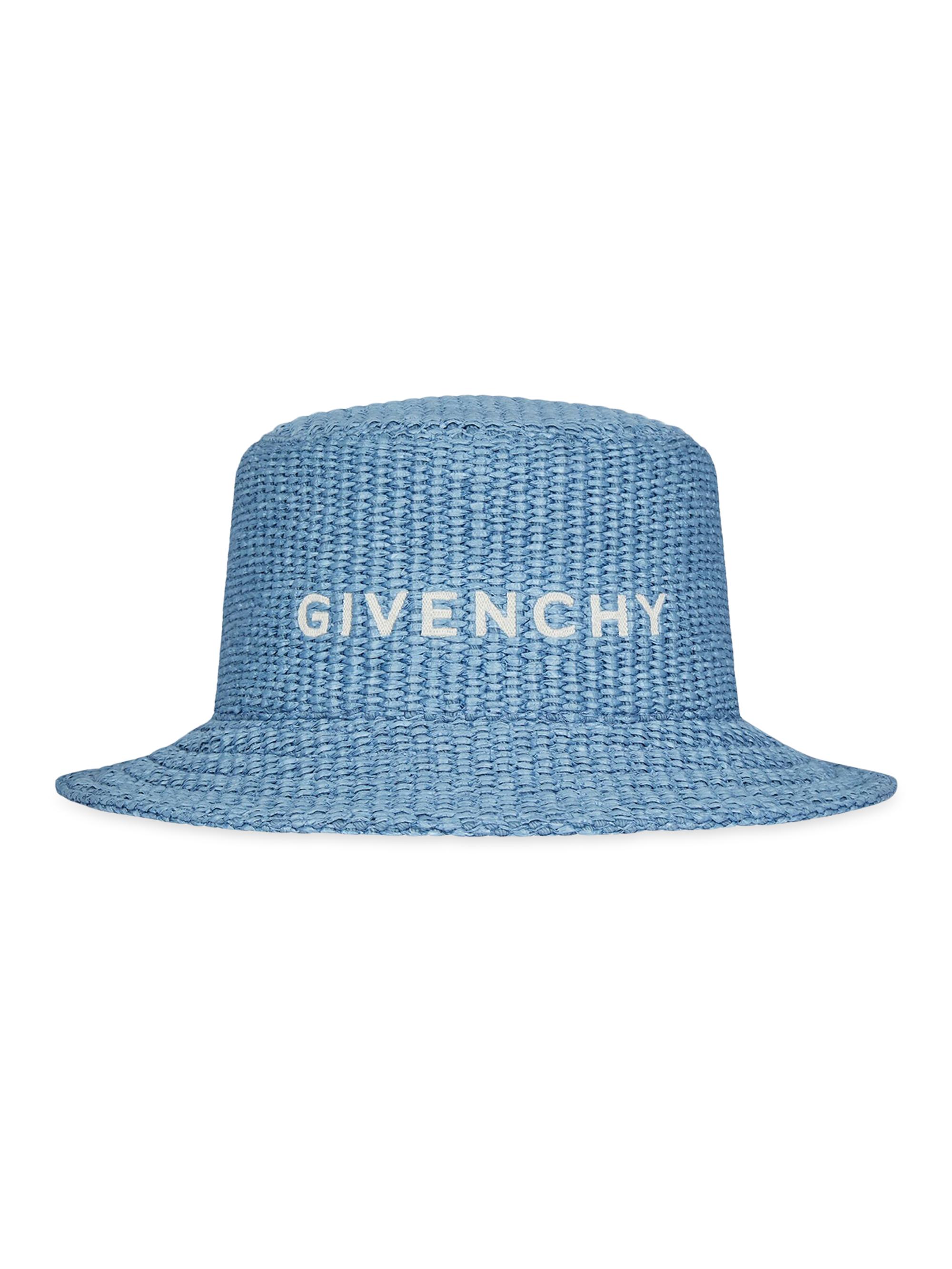 Givenchy Women's Bucket Hat in Raffia - Denim Blue