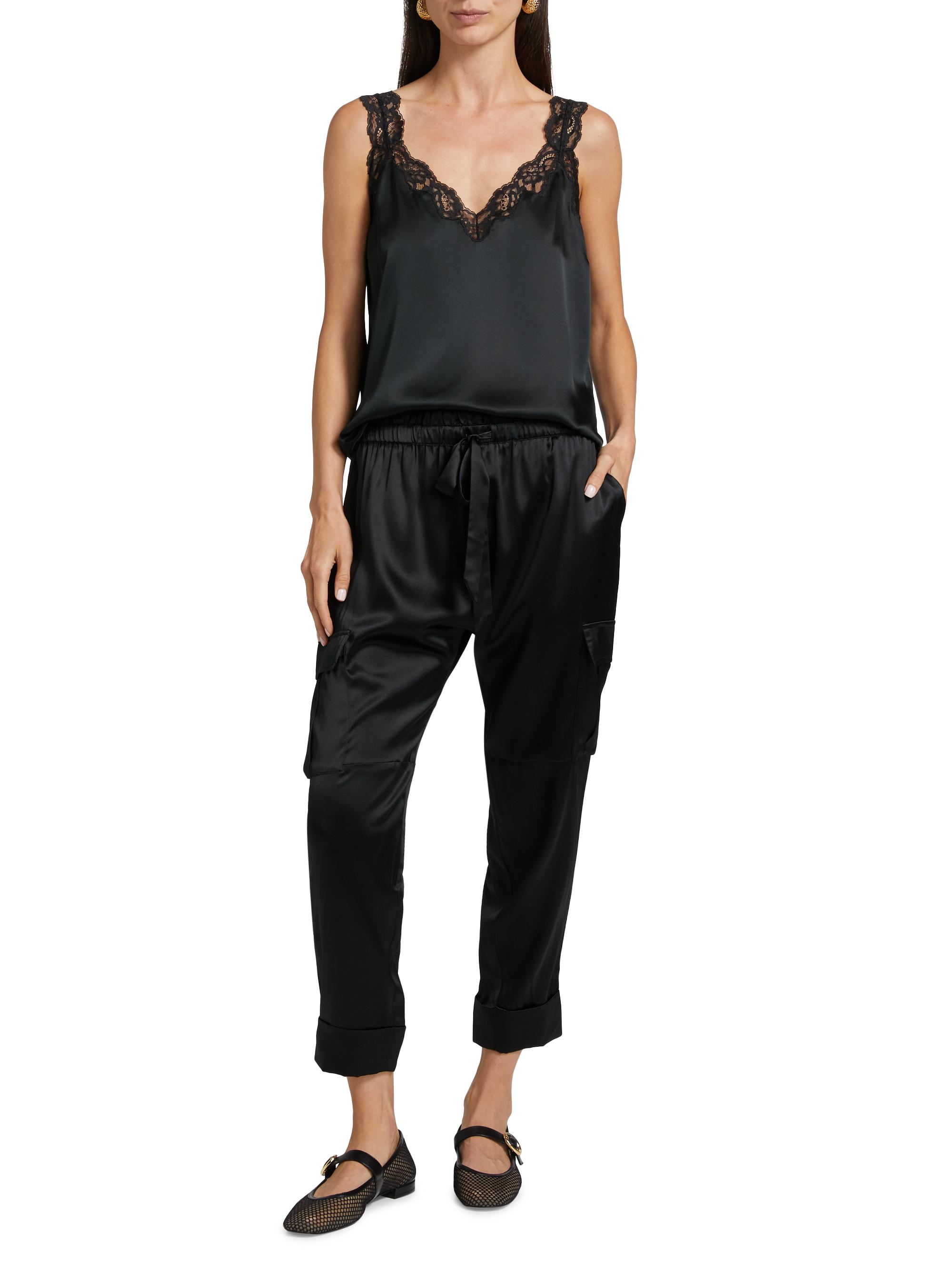 【s.】LACE TRIM CAMI ドレス　完売品 Satin Lace Trim V-neck Downtown Cami | Express