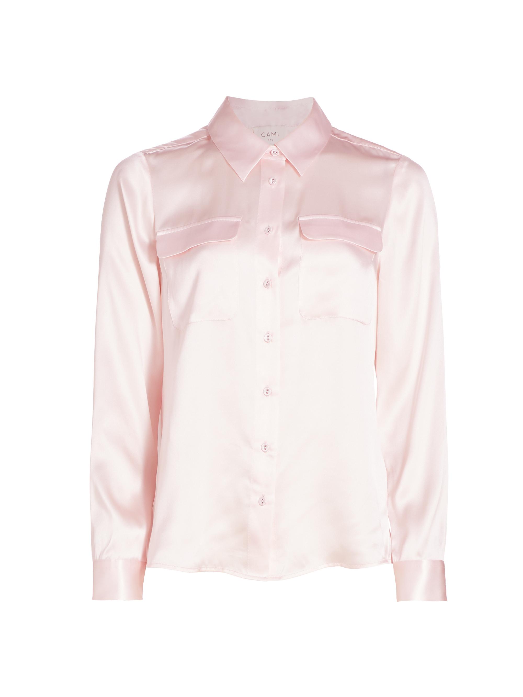 Cami NYC Women's Rachelle Silk Long-Sleeve Shirt - Parfait