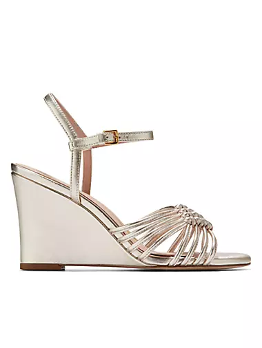 Jitney Knot Leather Wedge Sandals